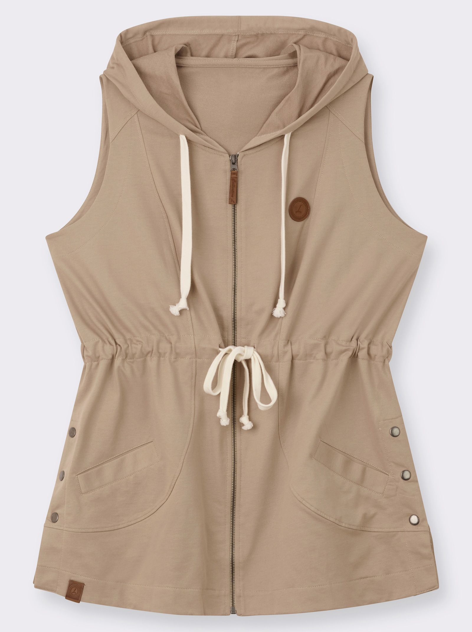 Longweste aus reiner Baumwolle - sesam