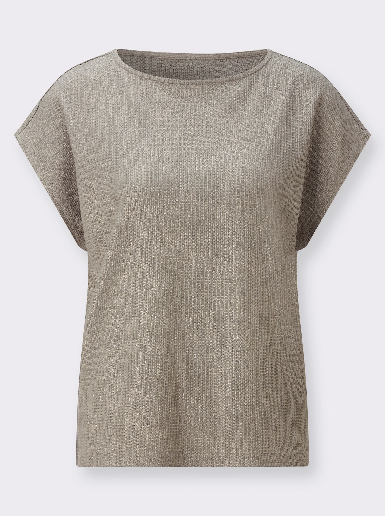 Print-Shirt im Jacquardmuster - sand