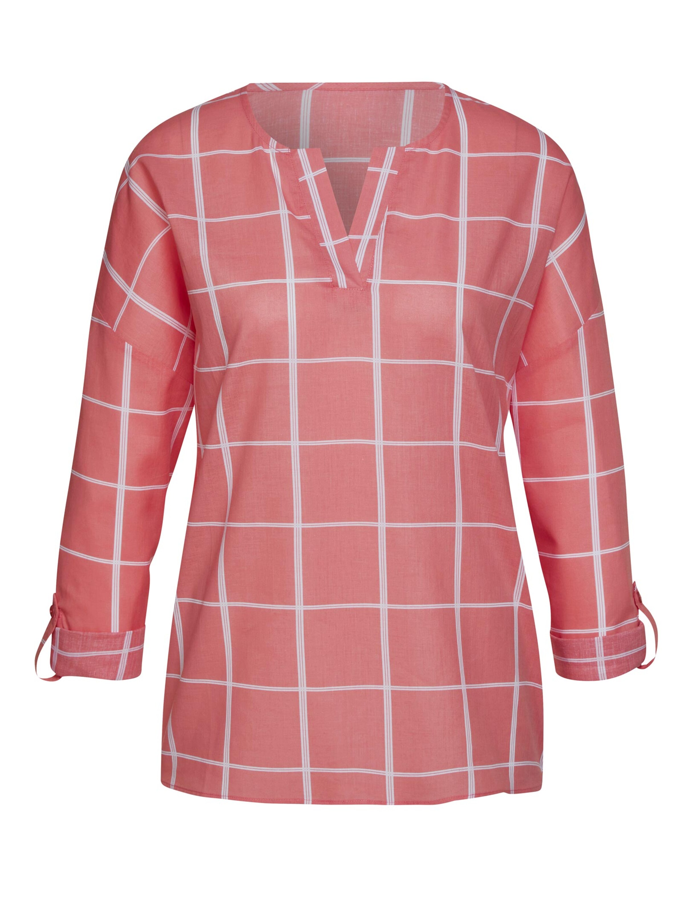 Bluse - koralle-kariert