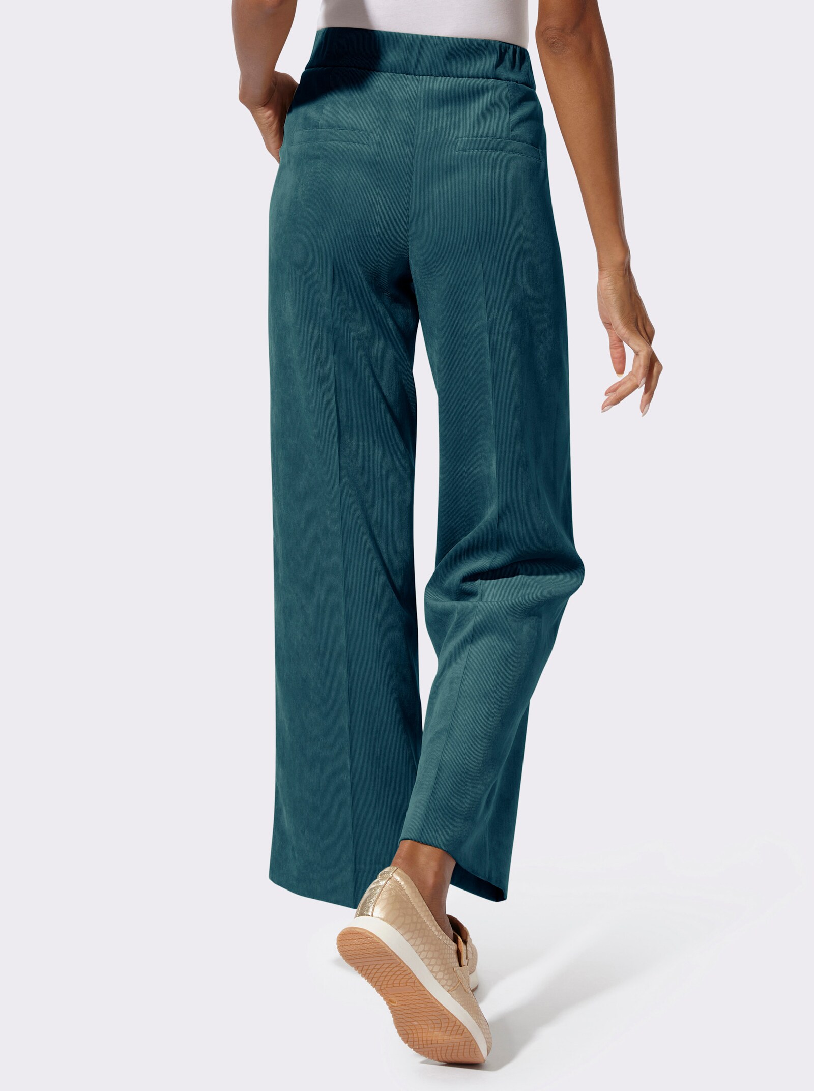 Cordhose mit Dehnbund hinten - petrol