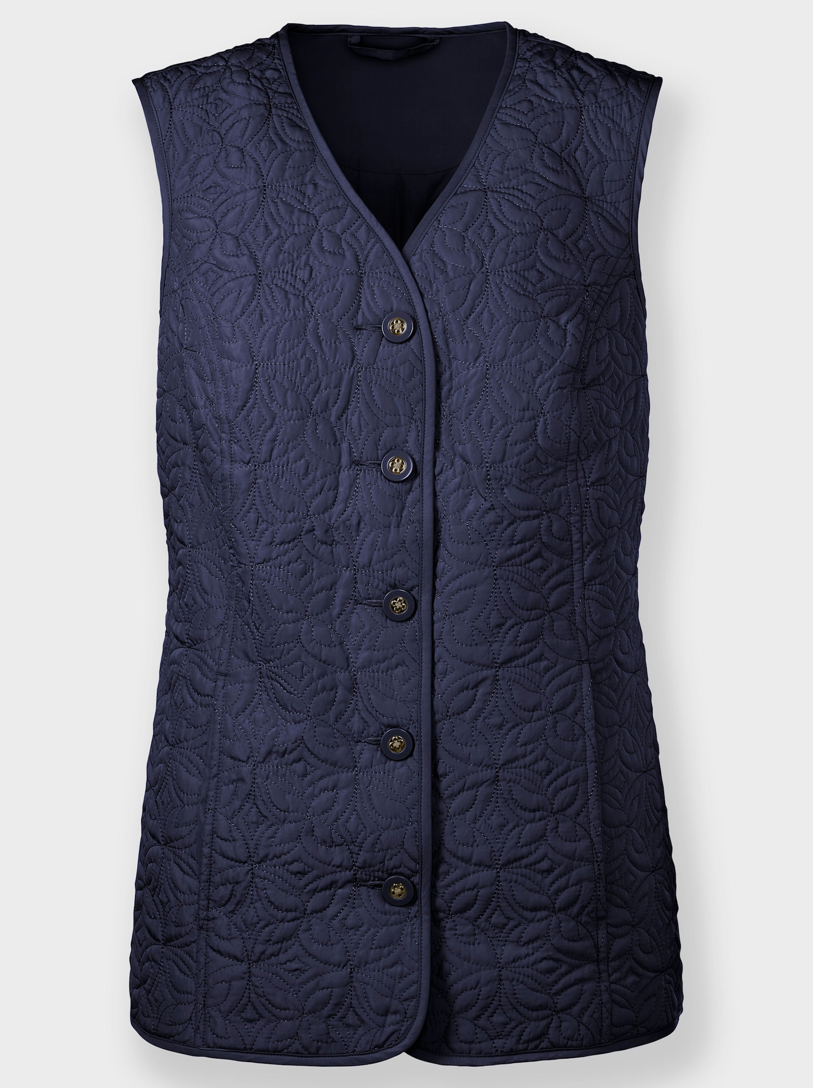 Steppweste mit Schmuckknöpfen - marine