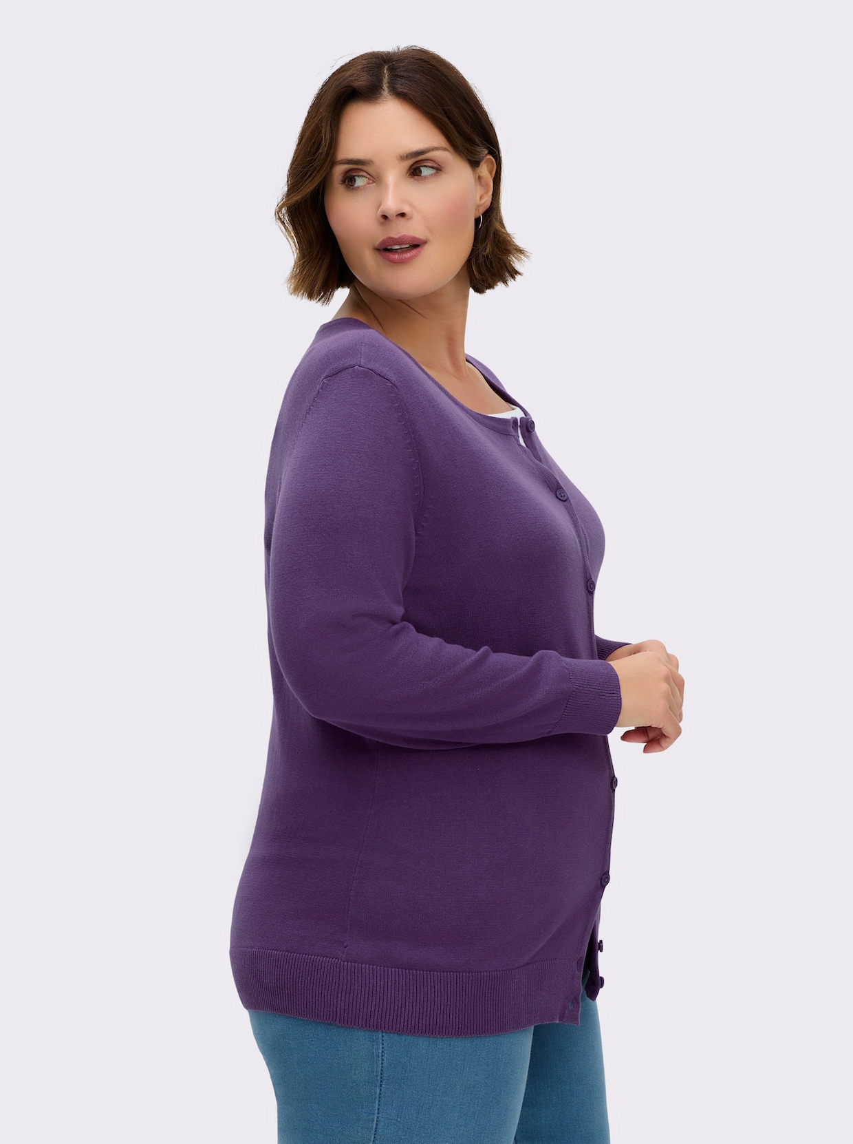 Strickjacke aus reiner Baumwolle - lila