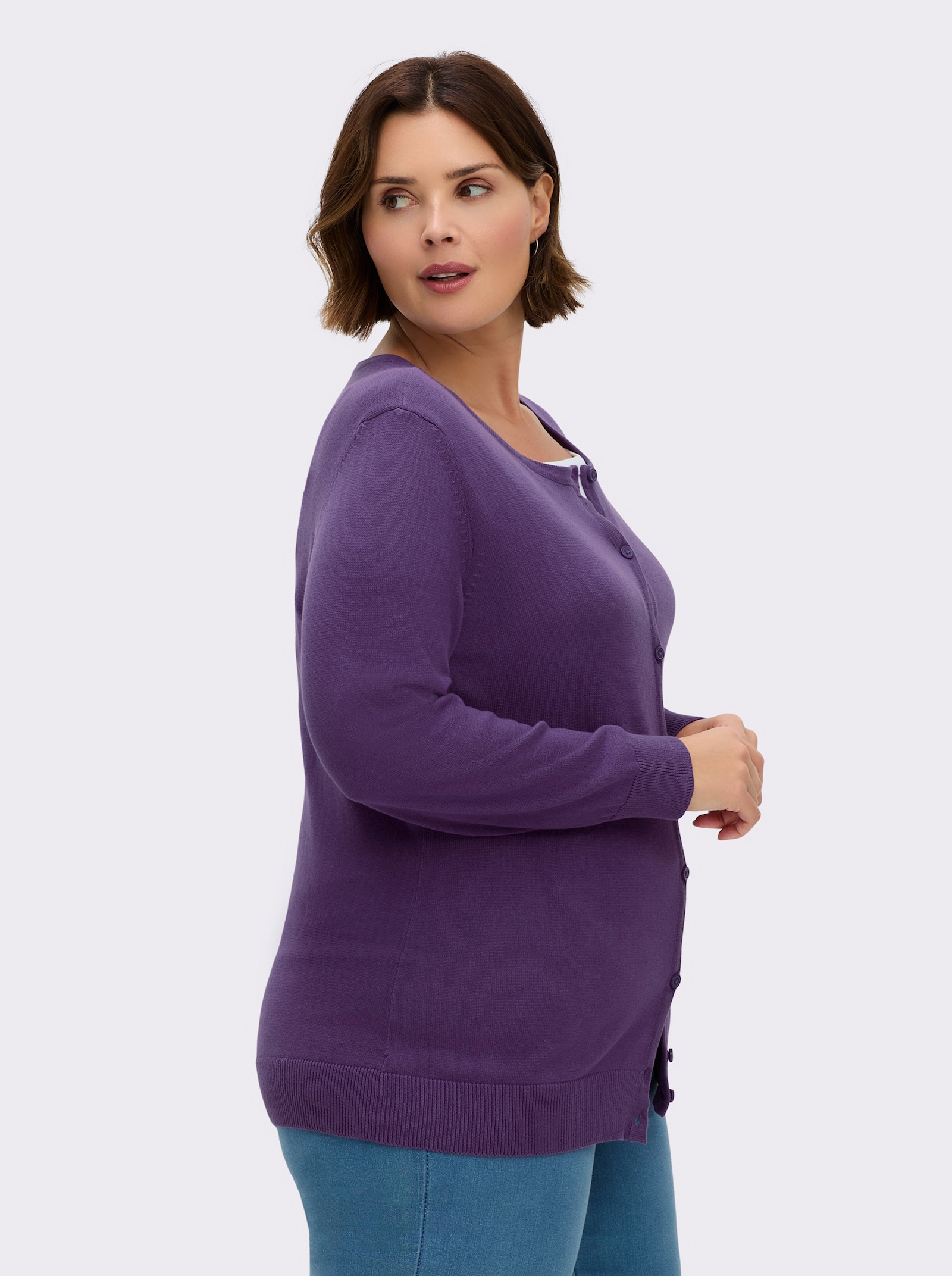 Strickjacke aus reiner Baumwolle - lila