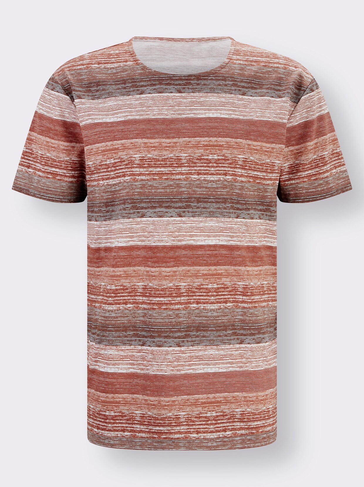 Shirt - wit/papaja gestreept