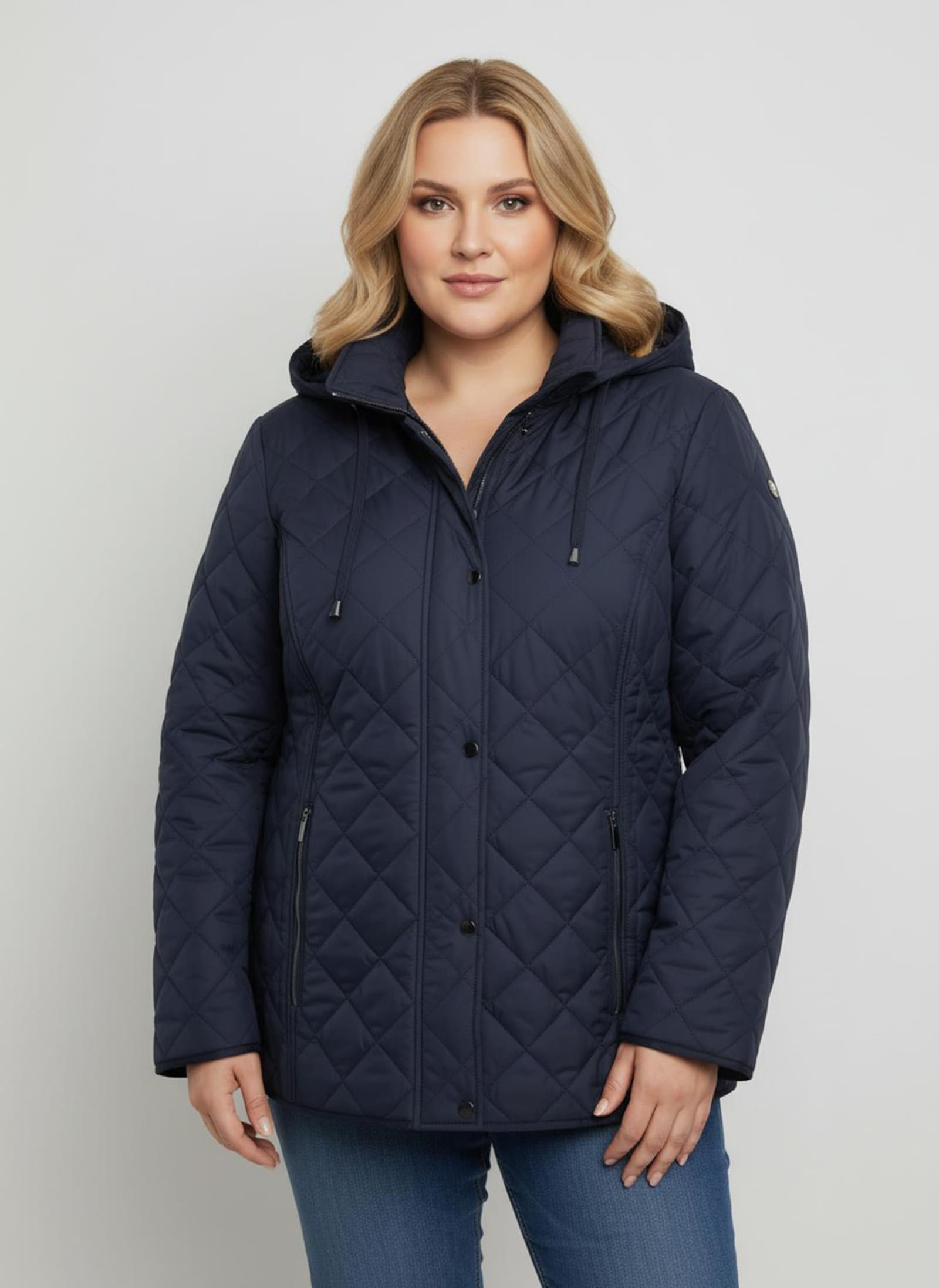 Winterjacke mit Schlingenknopf-Verschluss - marine