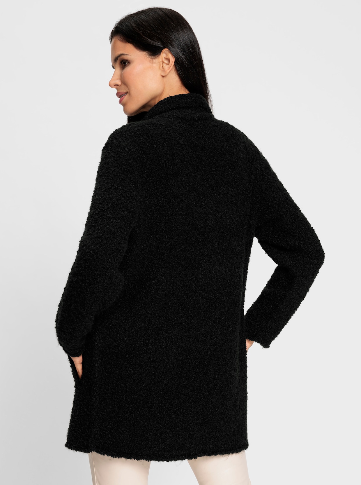 heine Lang gebreid vest - zwart
