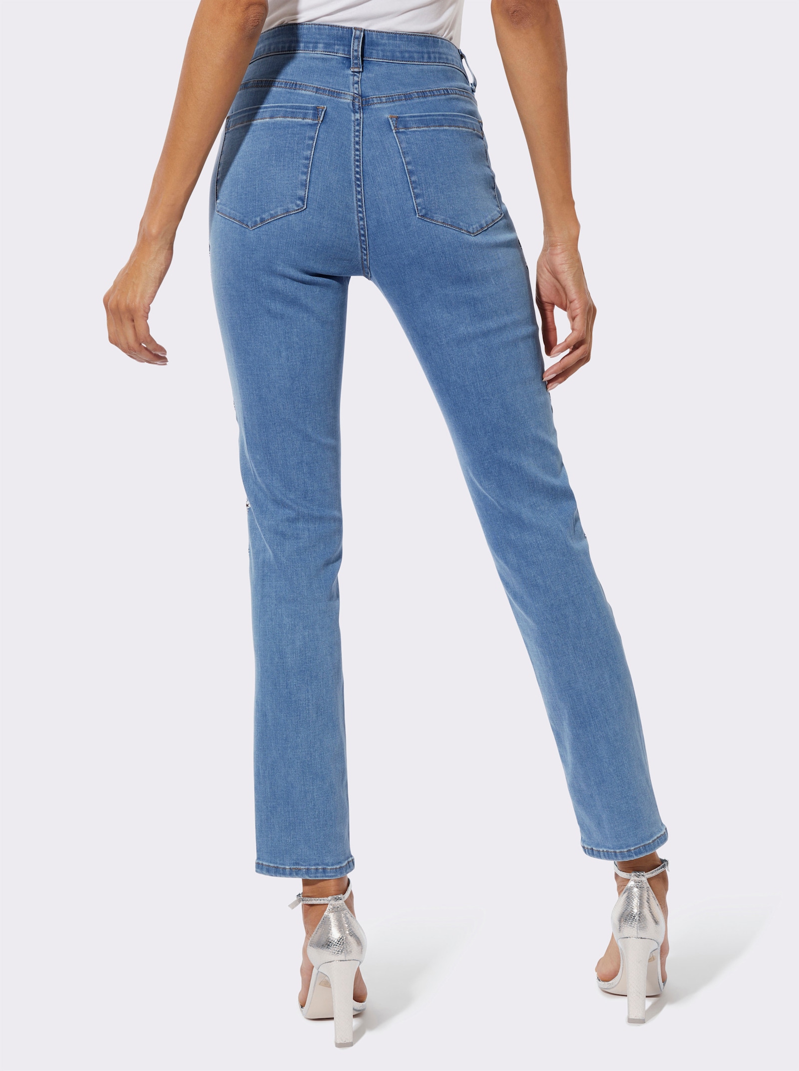 5-pocketjeans met katoen - blue-bleached