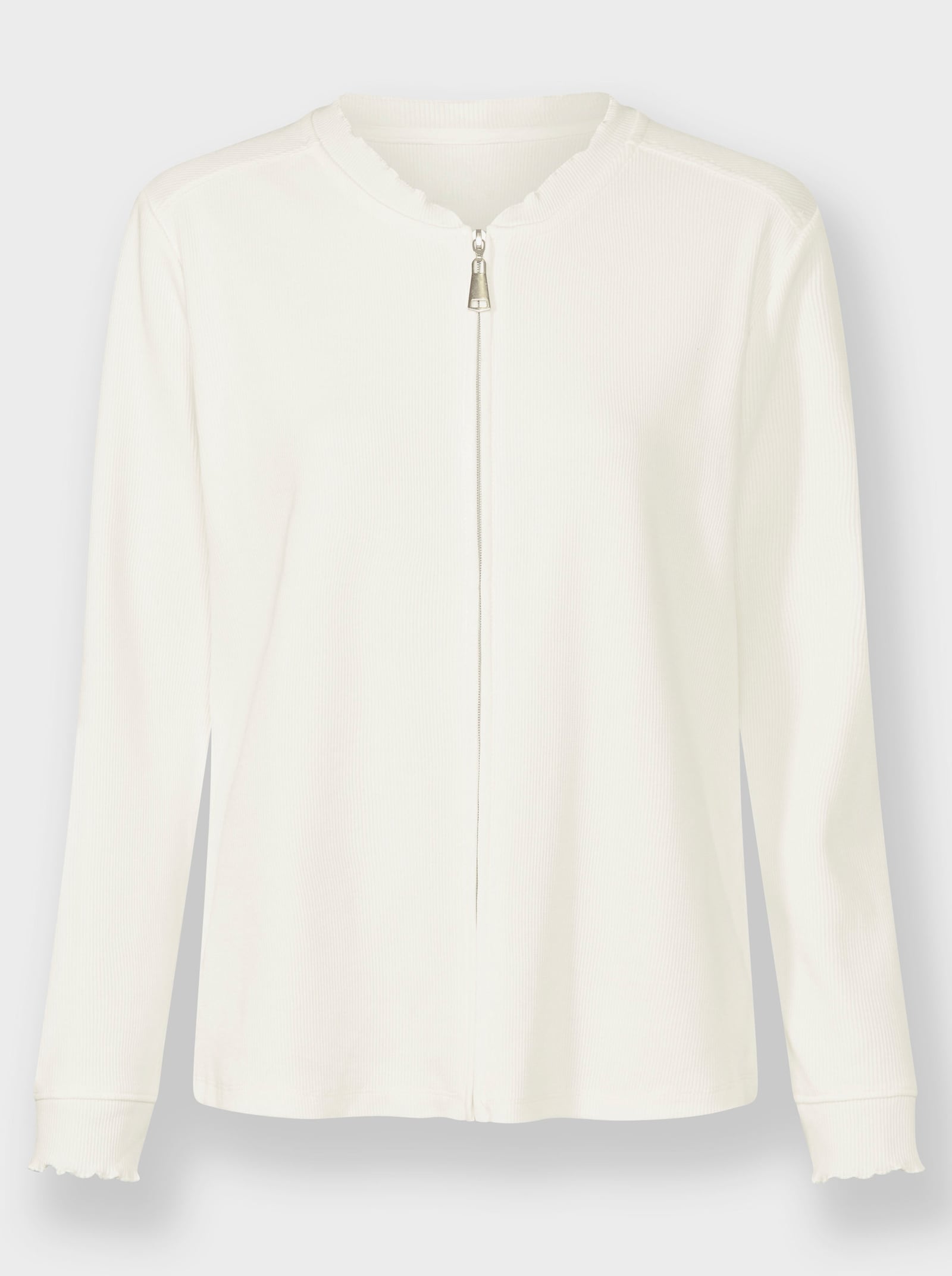 Shirtjacke mit Reißverschluss - ecru