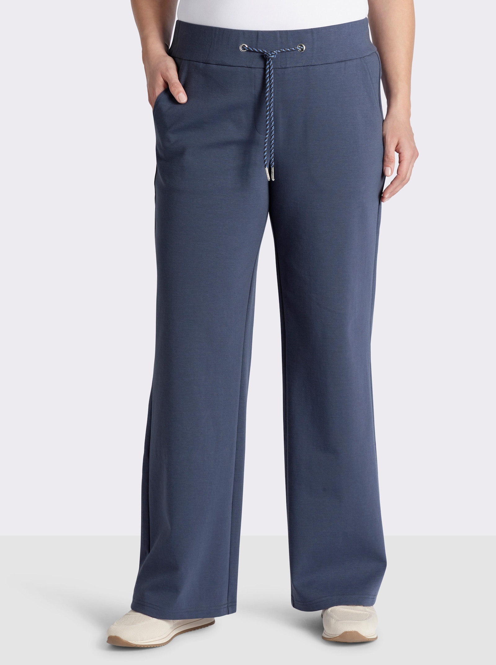 sheego Jogg Pants aus elastischem Jersey - rauchblau