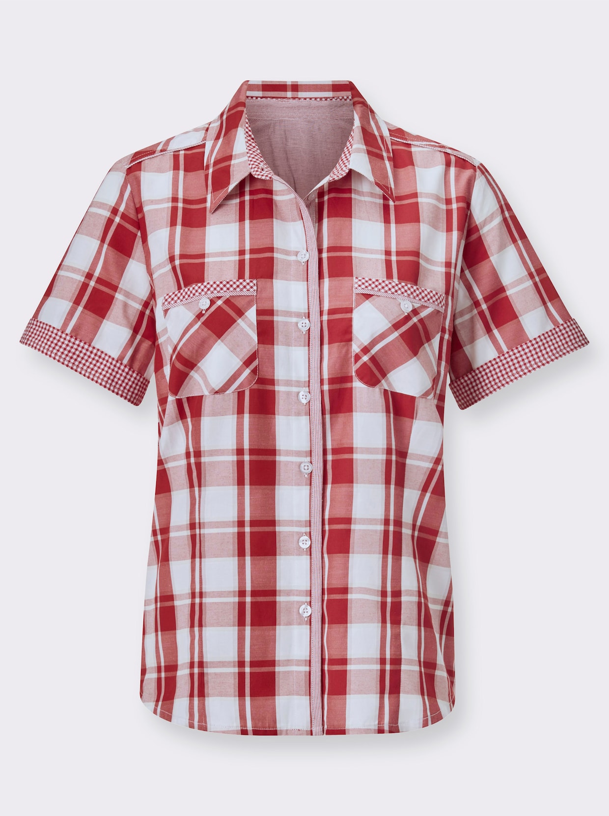 Geruite blouse - rood/ecru geruit