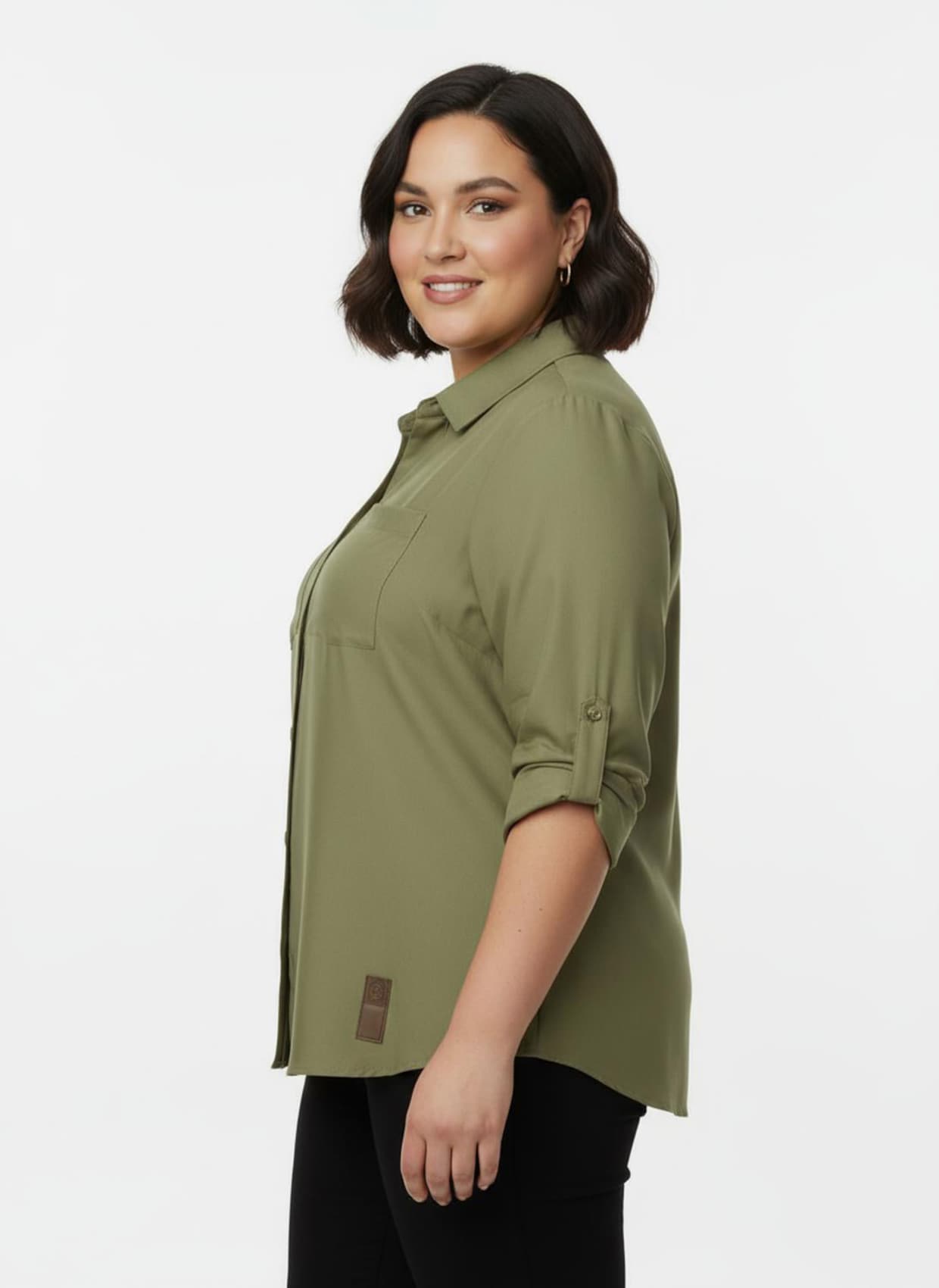 Longbluse aus reiner Viskose - schilf