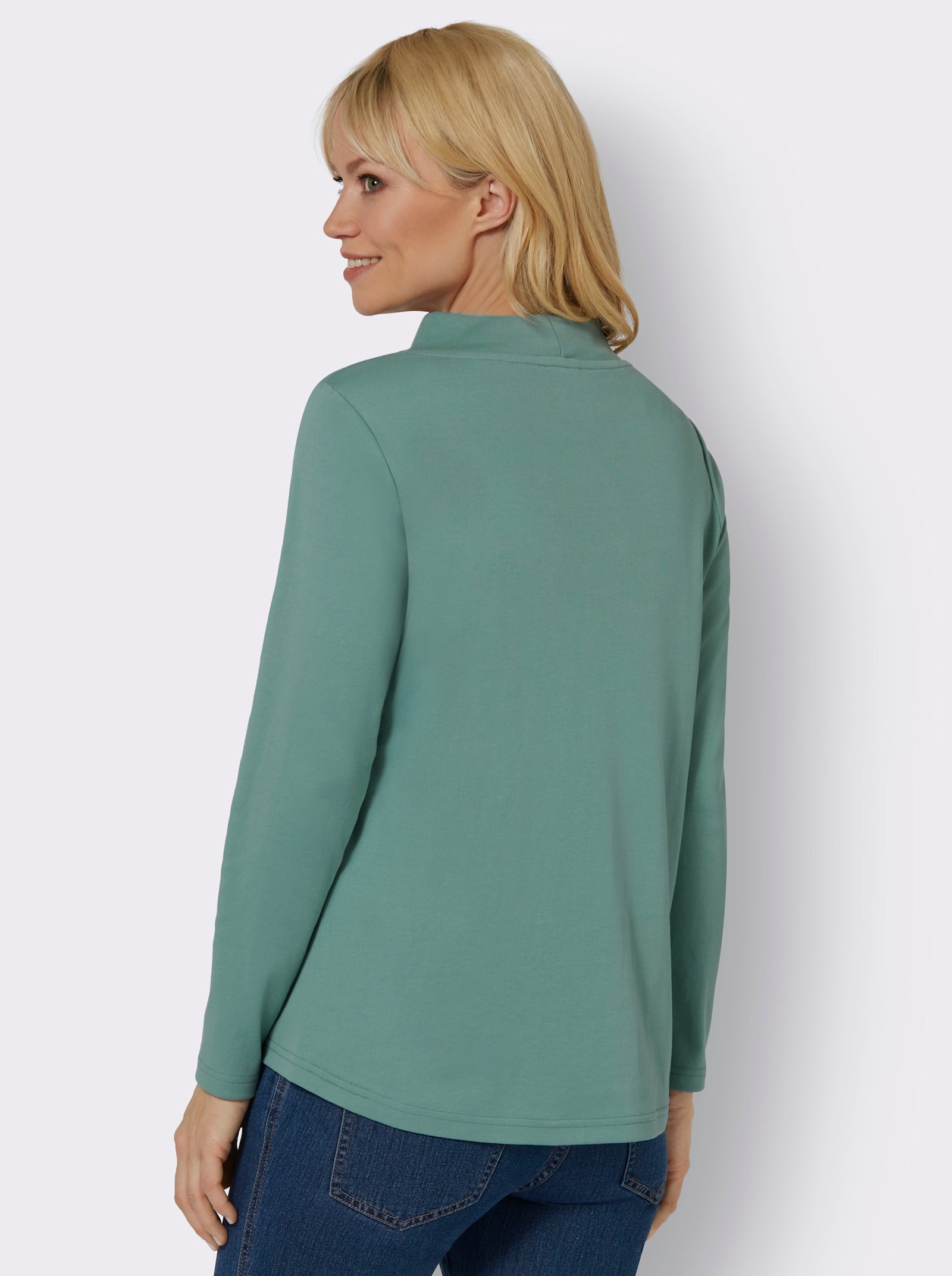 Sweatshirt met grafische print - salie