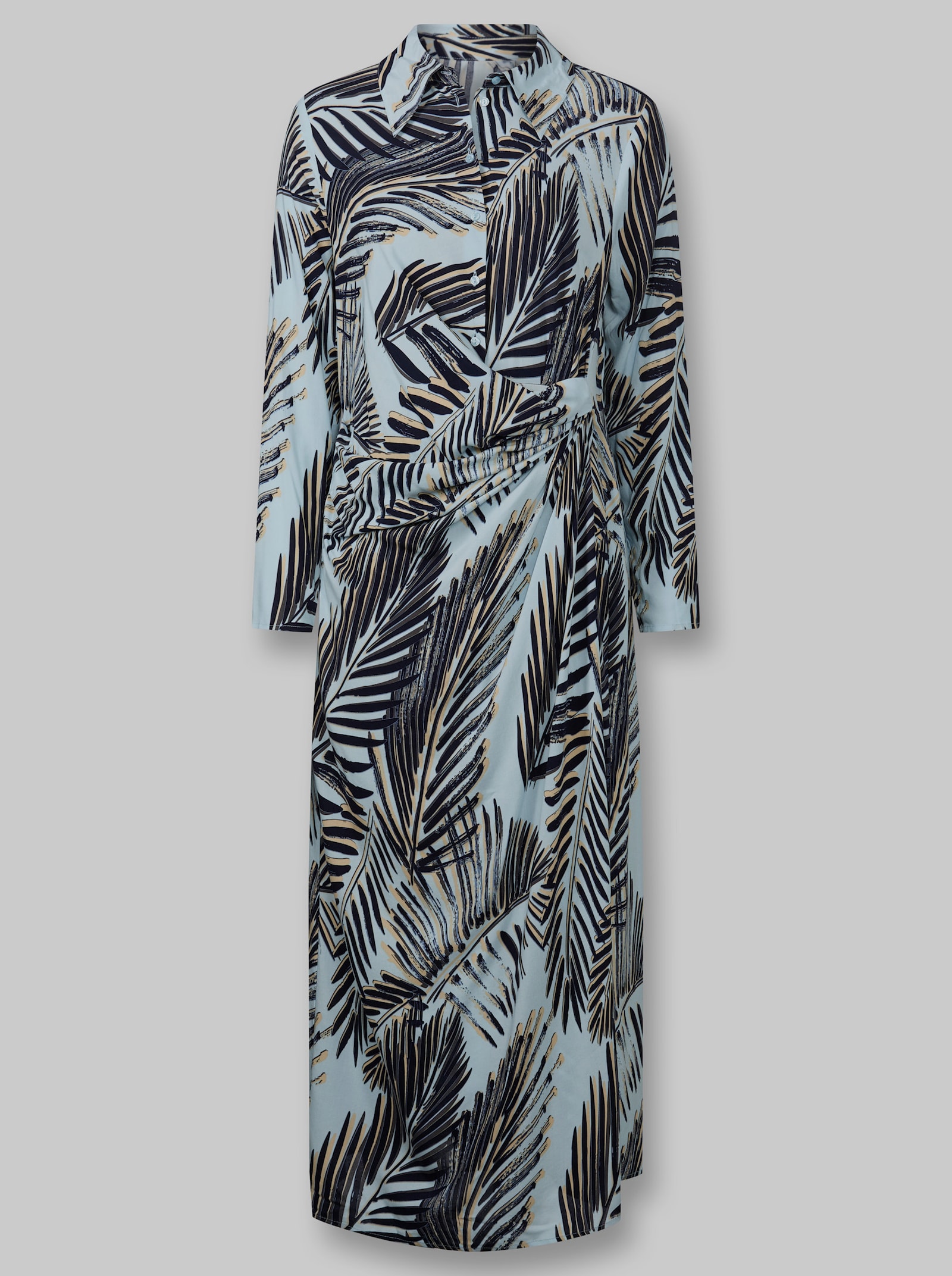 heine Sommerkleid in Wickeloptik - hellblau-marine-bedruckt