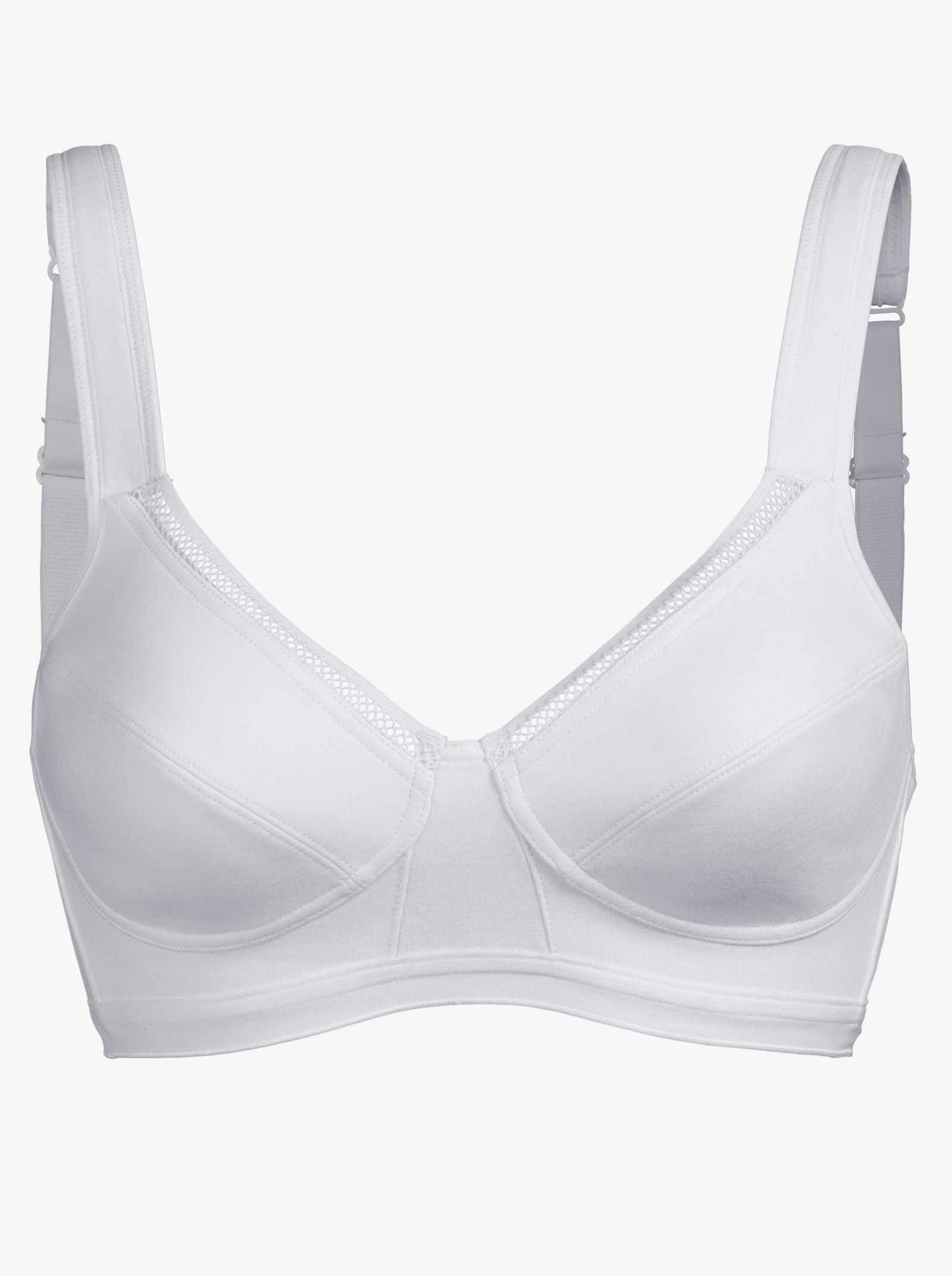 wäschepur Komfort-BH ohne Bügel mit breiten Trägern - weiß