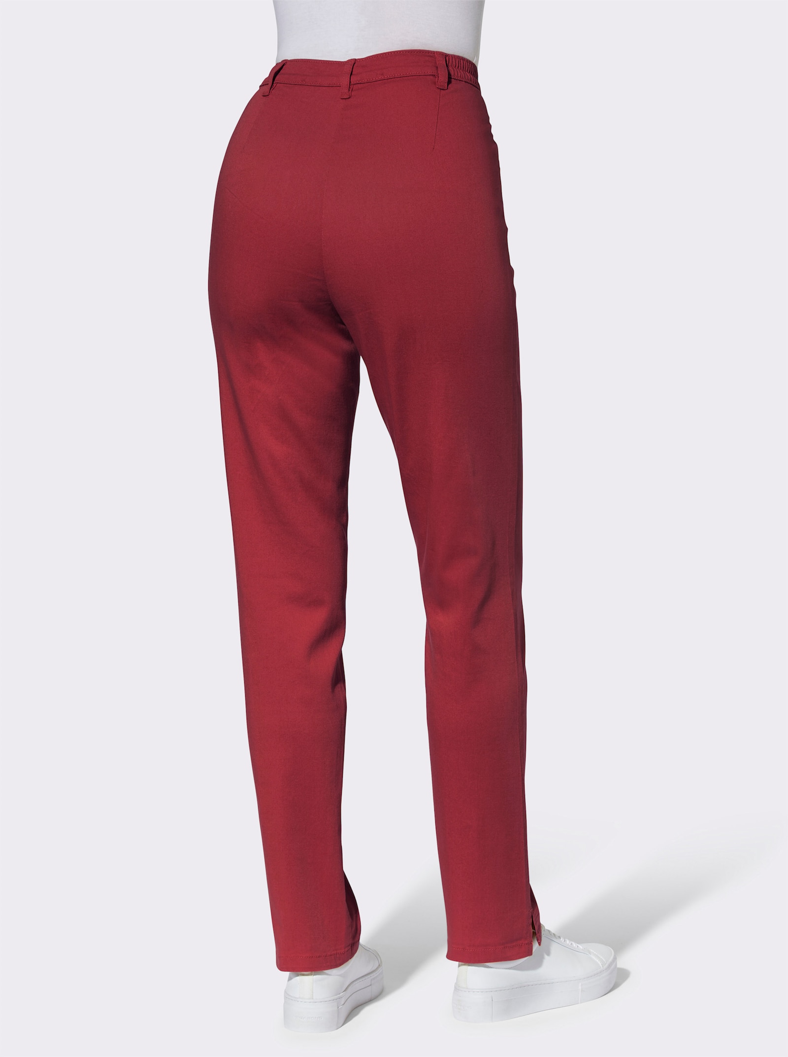 Jeans met stretch - wijnrood