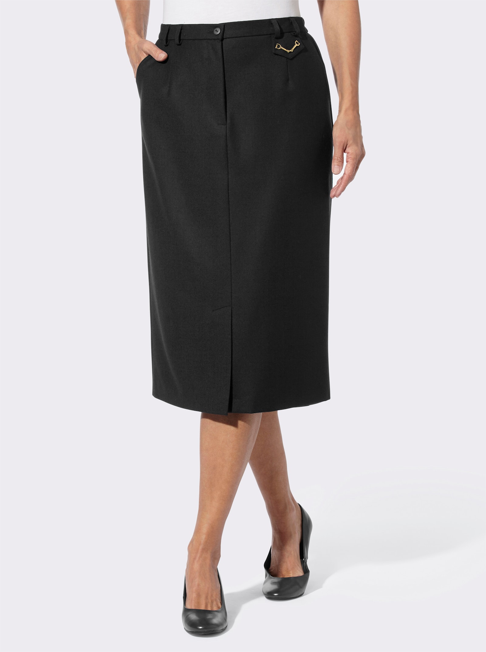 Webrock mit Deko-Patte - schwarz