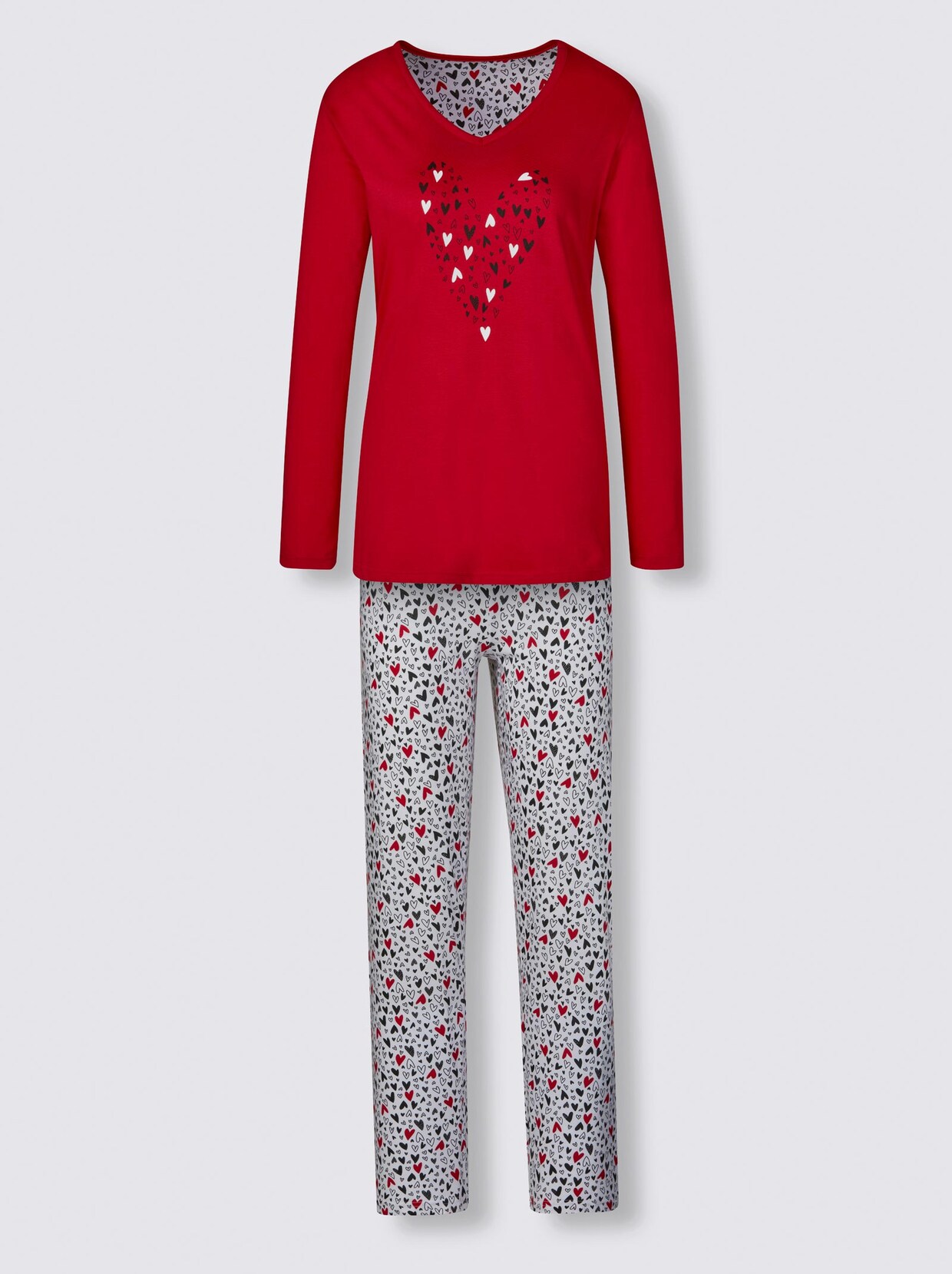 Comtessa Pyjama - rood/wit gedessineerd