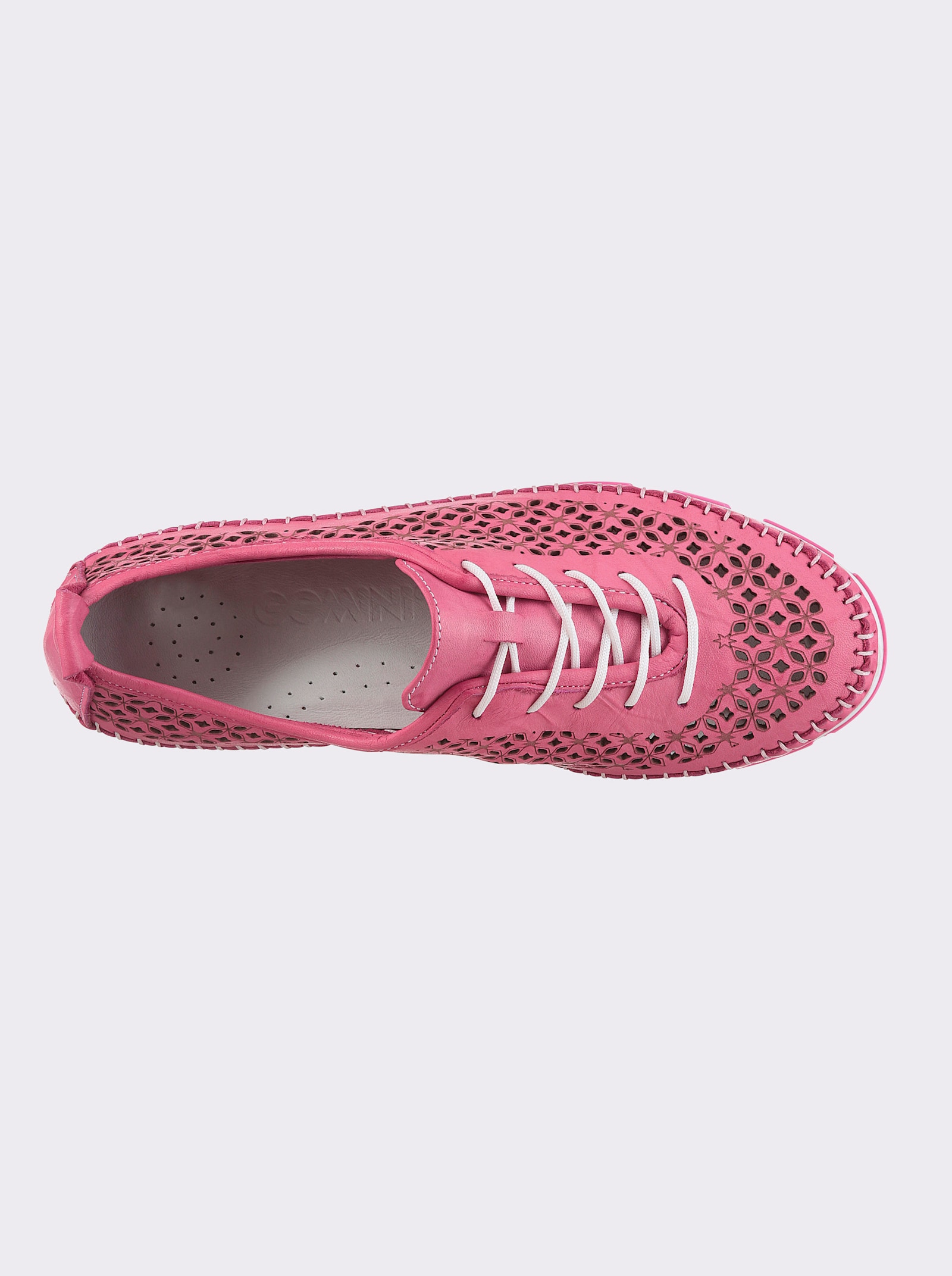 Gemini Veterschoen van leer, met perforatie - fuchsia
