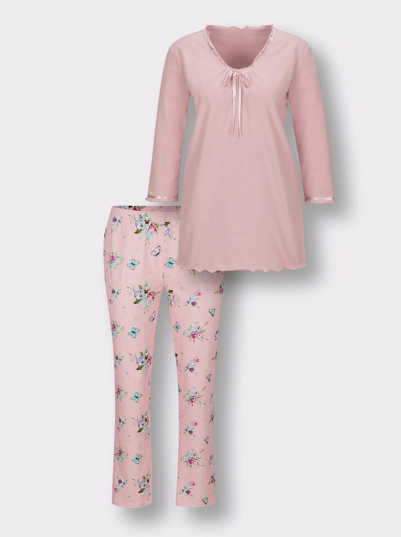 wäschepur Schlafanzug - hellrosé-bedruckt