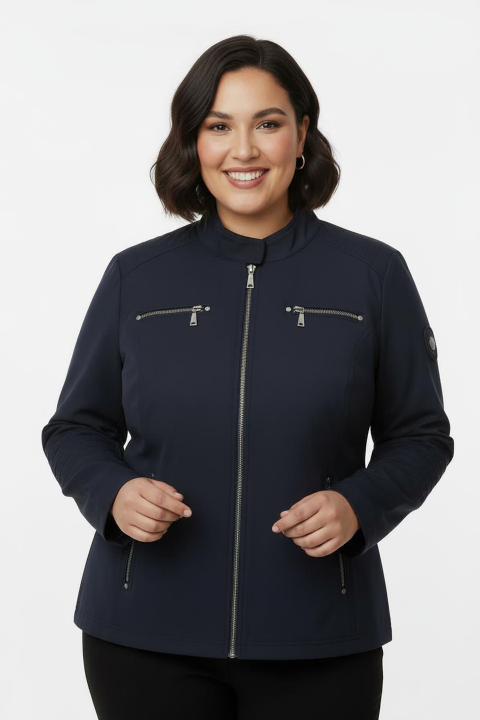 Übergangsjacke mit Biesenverzierung - marine