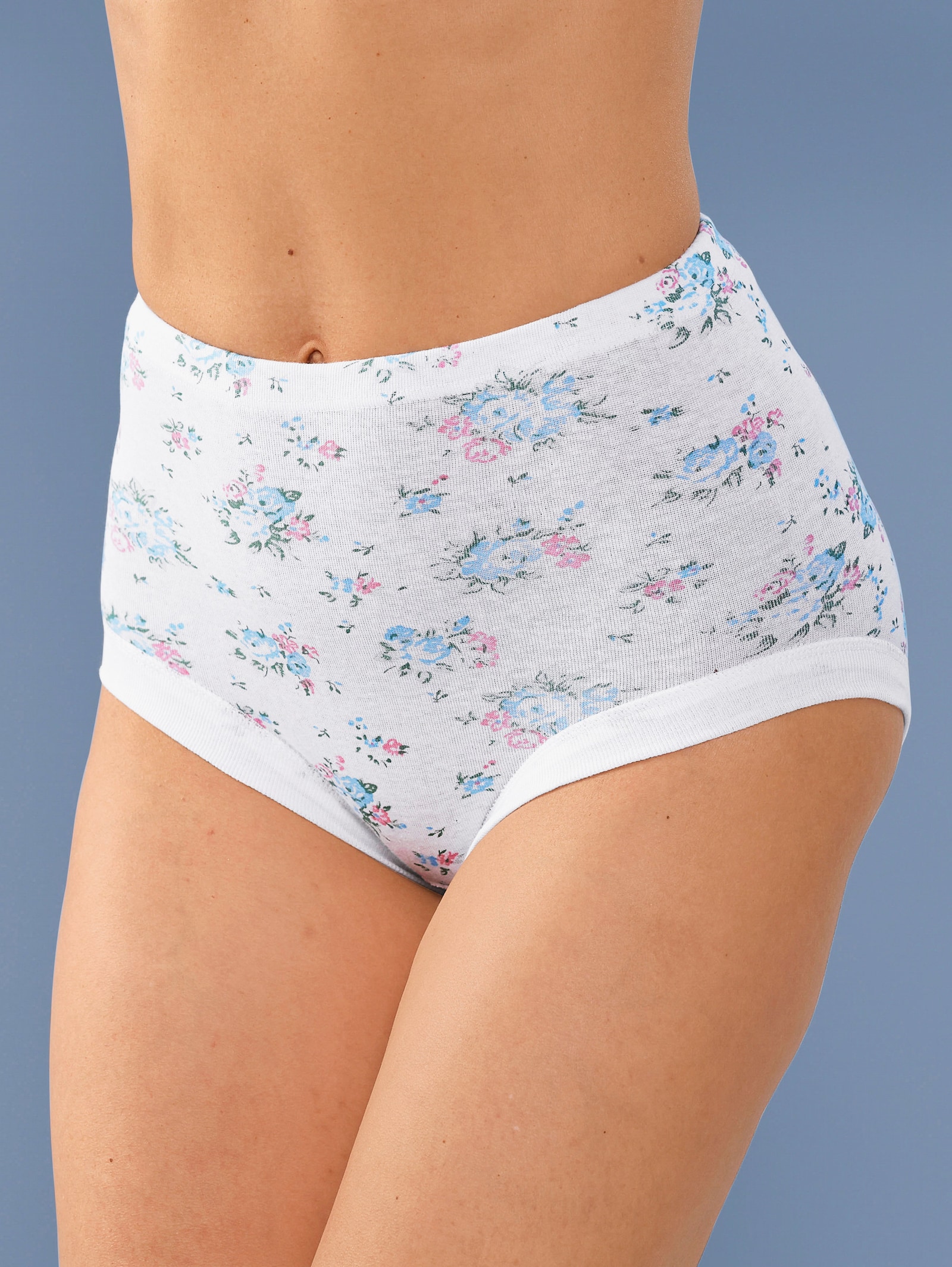 wäschepur Taillenslip mit auswechselbarem Gummi - weiß-bedruckt