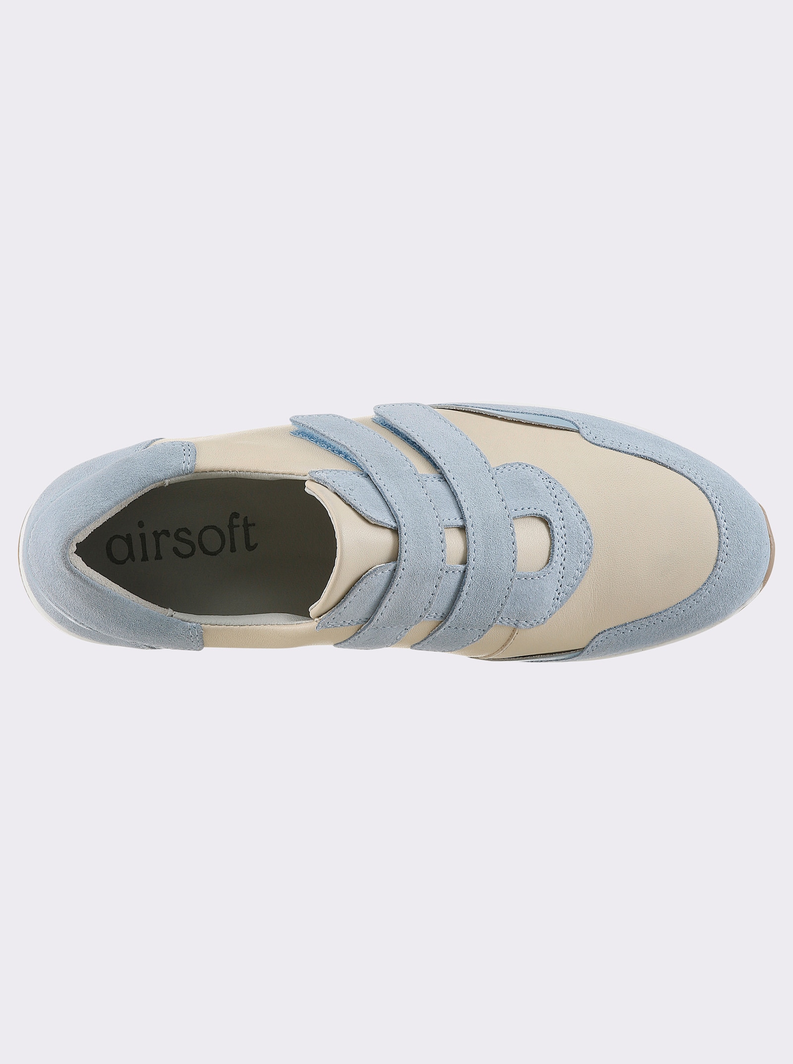 airsoft modern+ Klettschuh aus Leder - hellblau