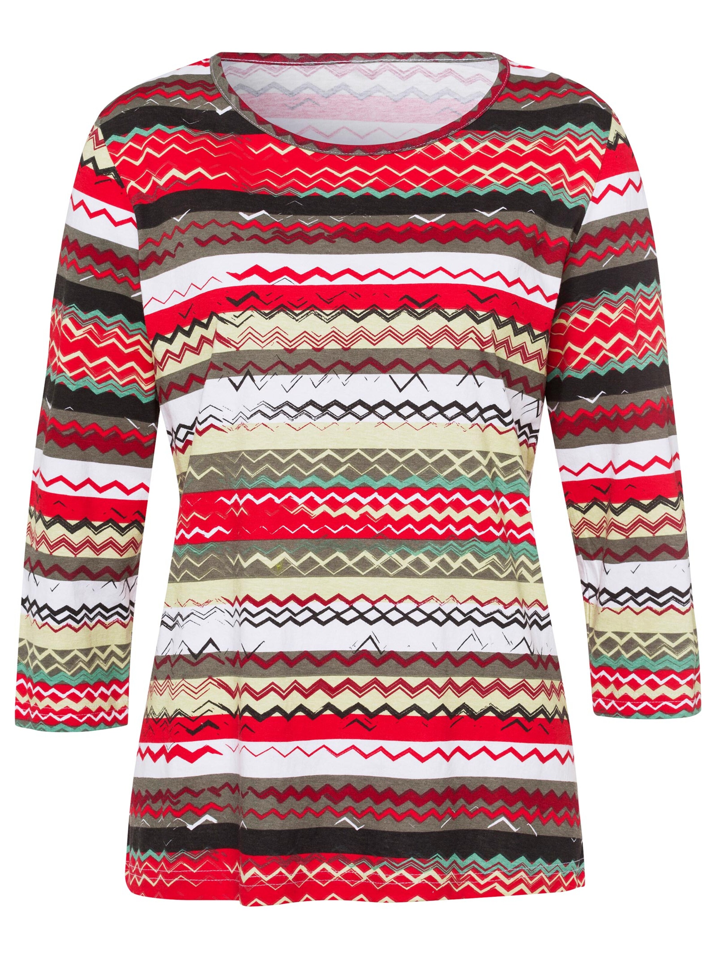 Shirt - khaki-erdbeere-bedruckt