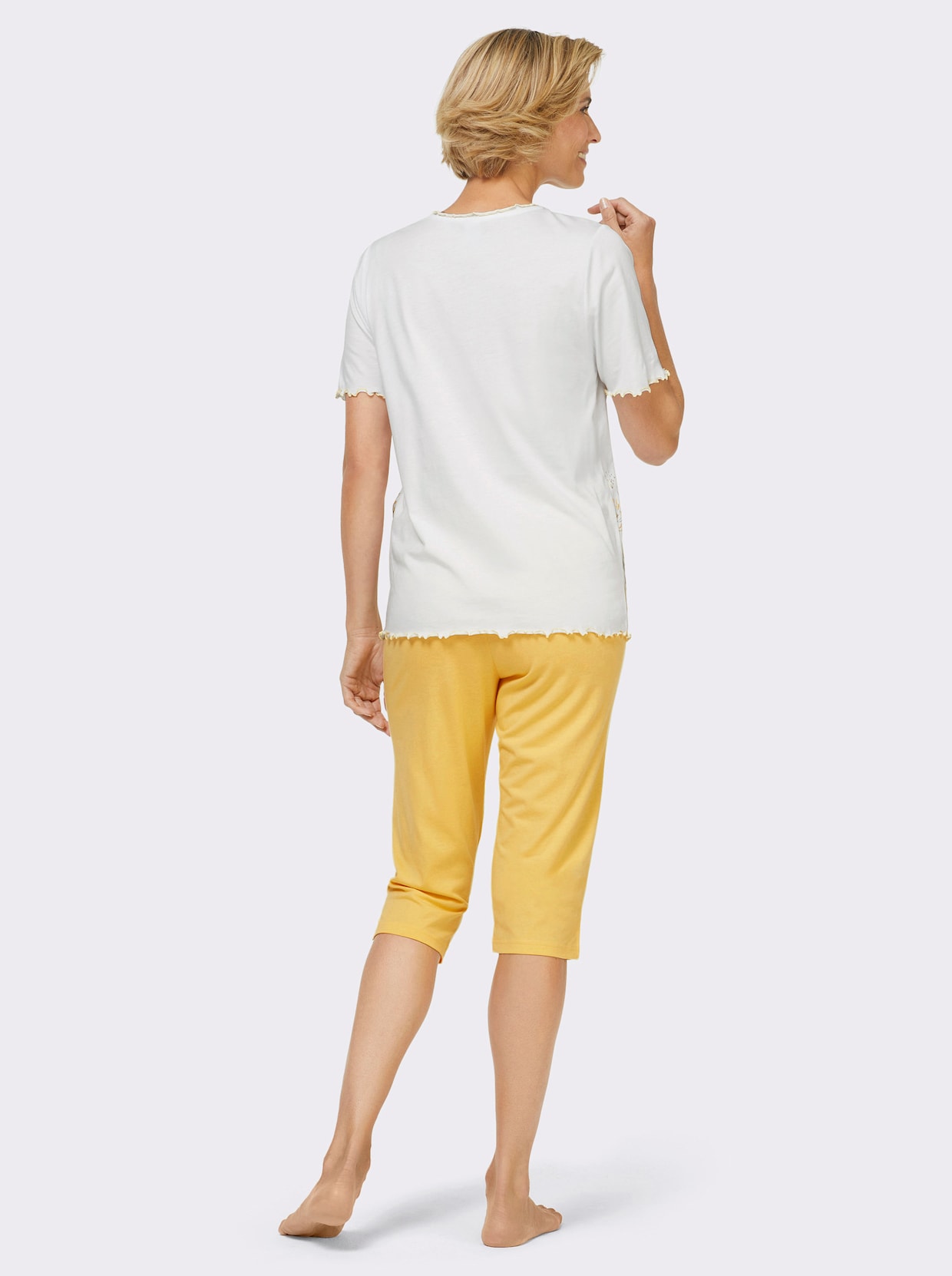 wäschepur Capri-Anzug - weiß-gelb
