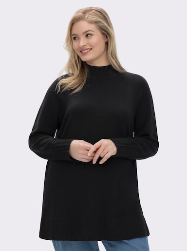 sheego Longpullover - schwarz