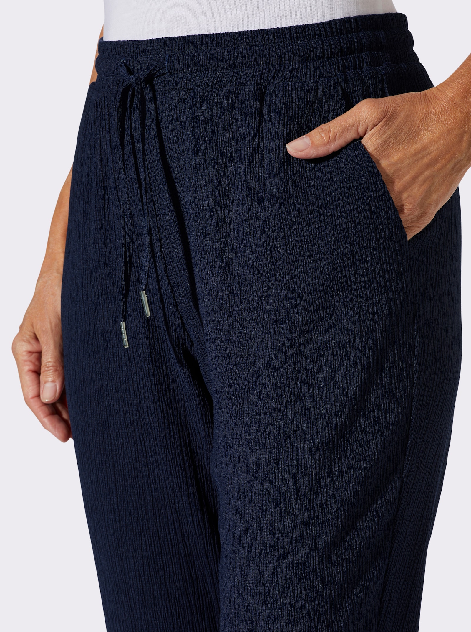Schlupfhose in Crinkle-Qualität - marine