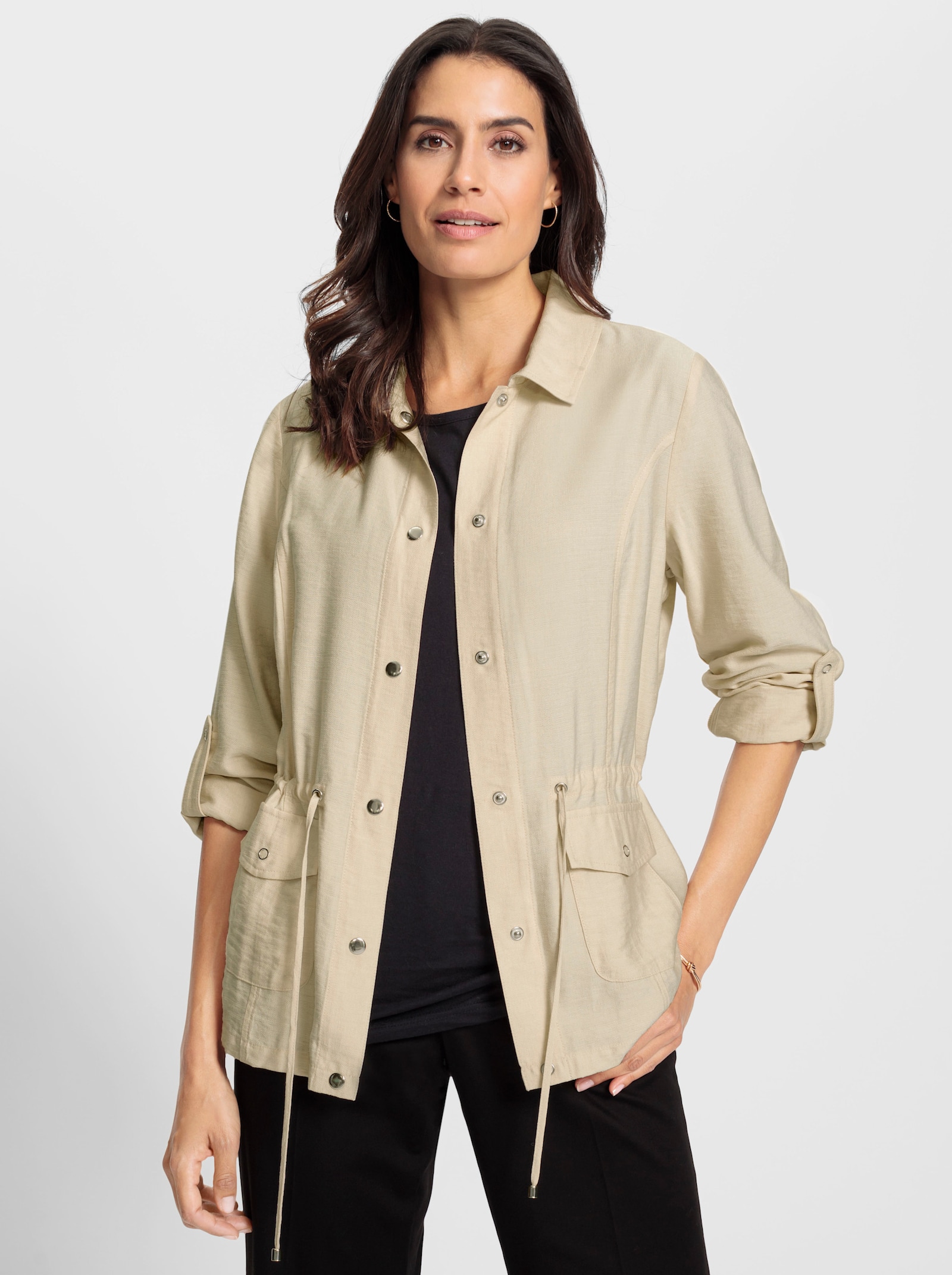 Blazer aus Struktur-Stoff - sand