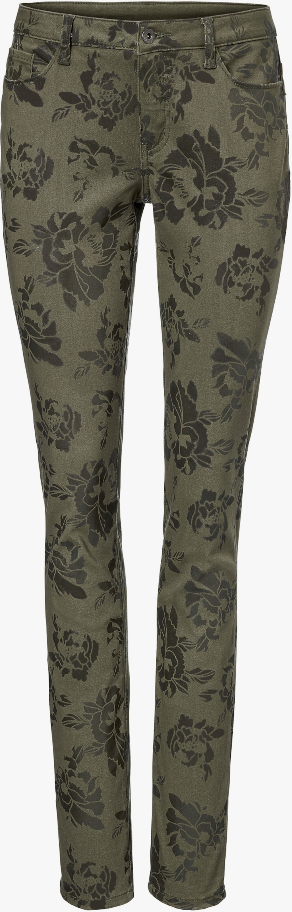 heine Broek met print - olijf