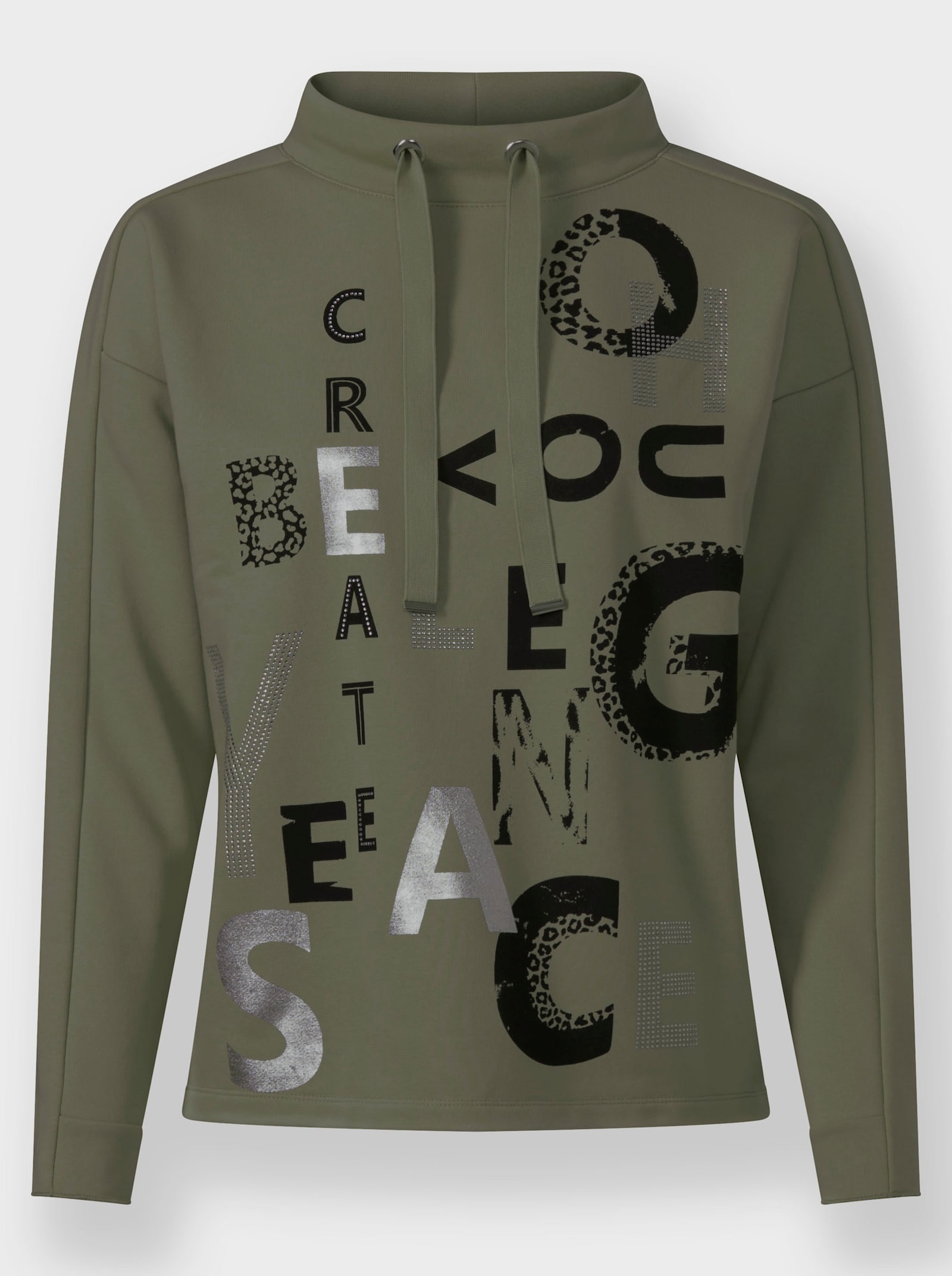 heine Sweatshirt mit Lettering-Print - khaki