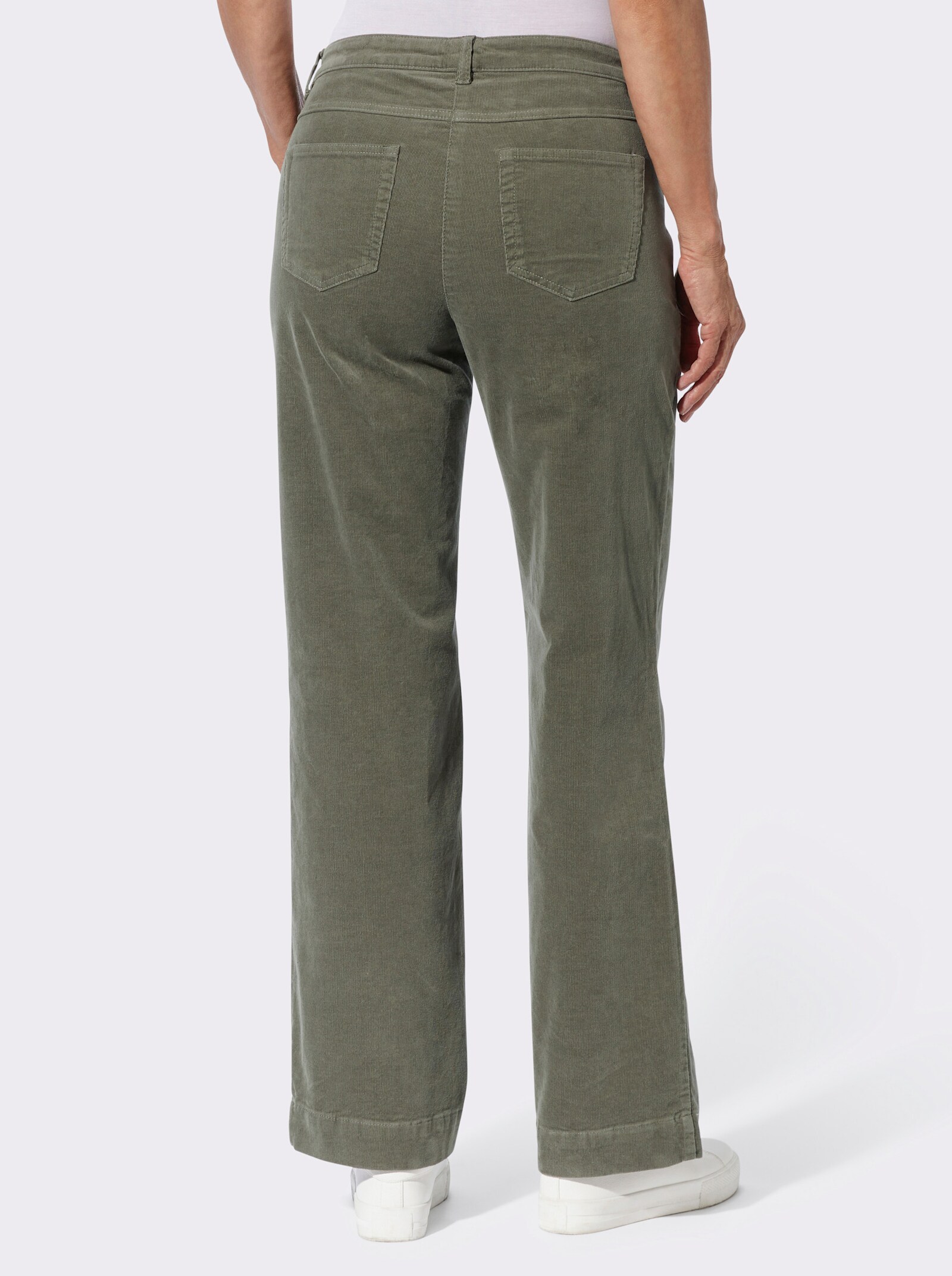 Cordhose mit breitem Saum - khaki