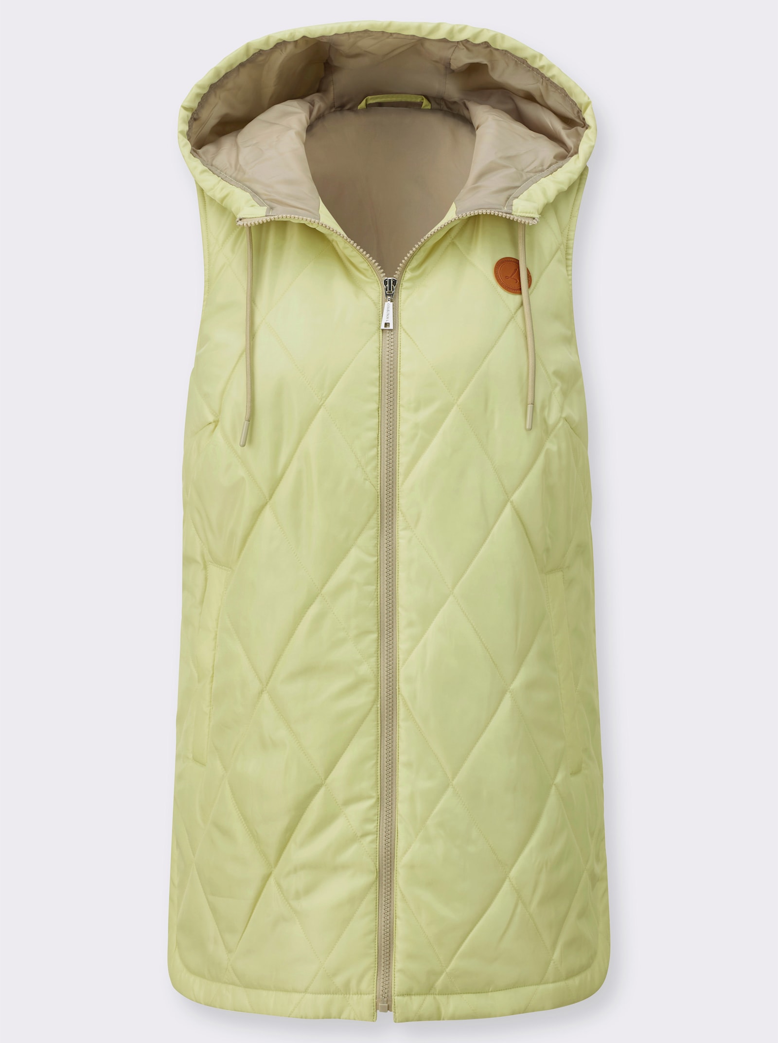 Steppweste mit Kapuze, pflegeleicht - pistazie