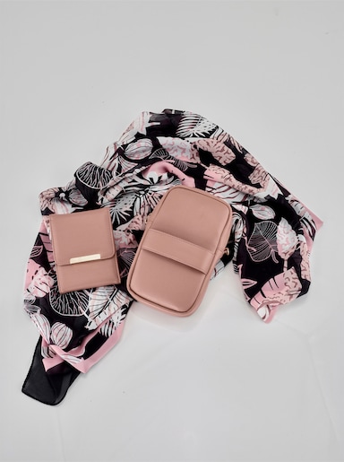 Handytasche mit Tuch - rosé
