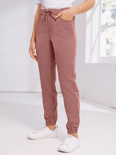 Schlupfhose in Twill-Qualität - rosenholz