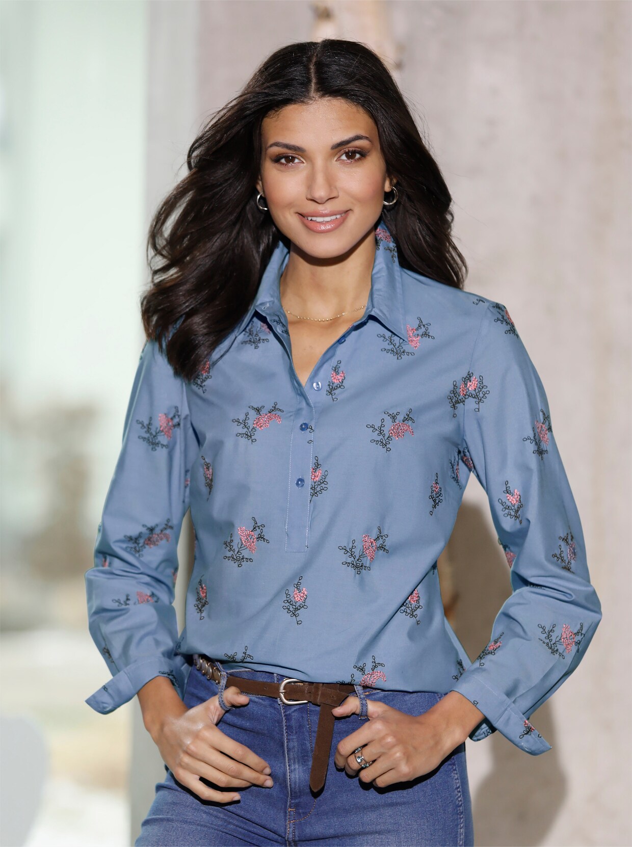 Overhemdblouse - bleu