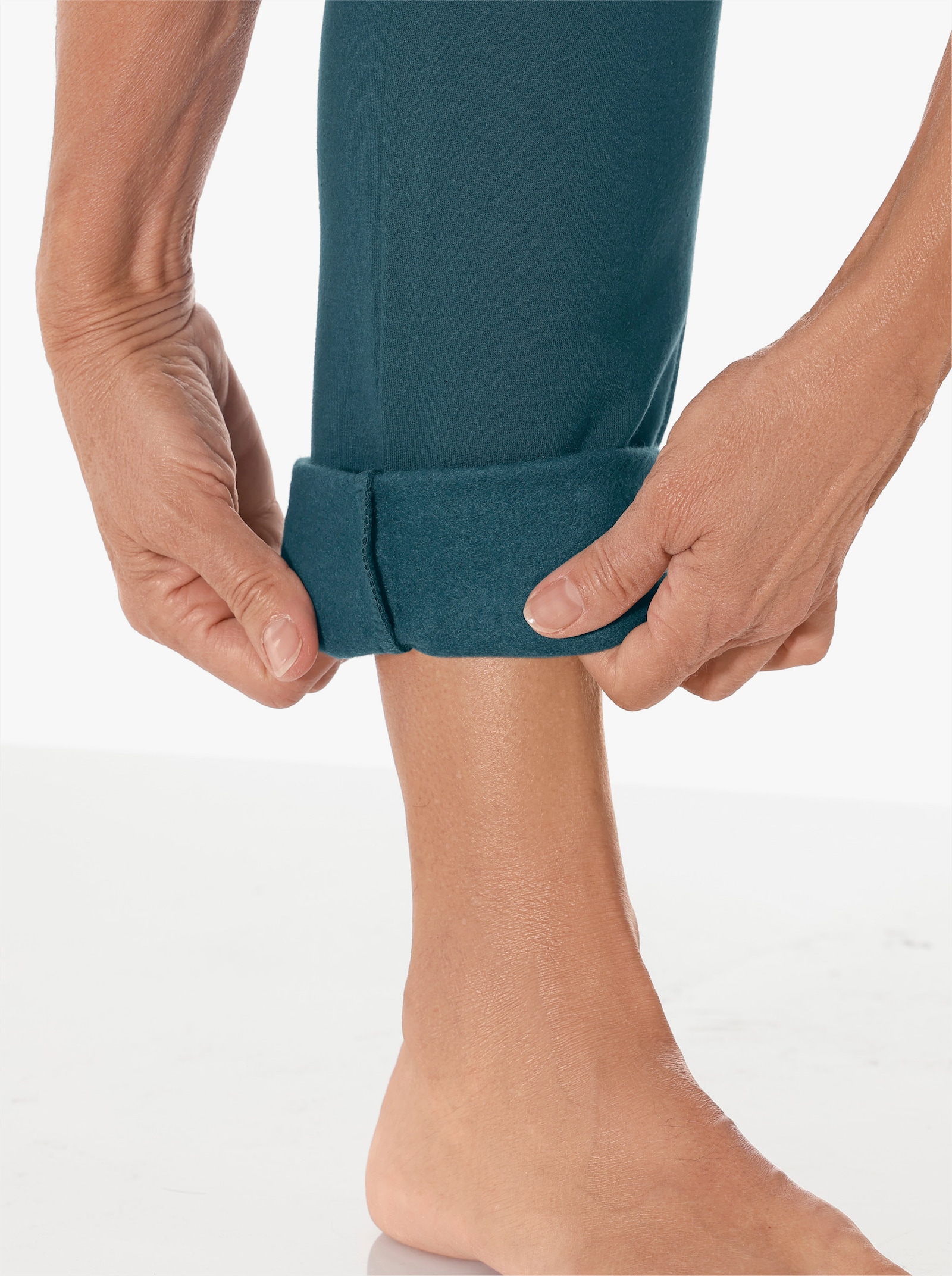 Sweatleggings mit weich angerauter Innenseite - petrol