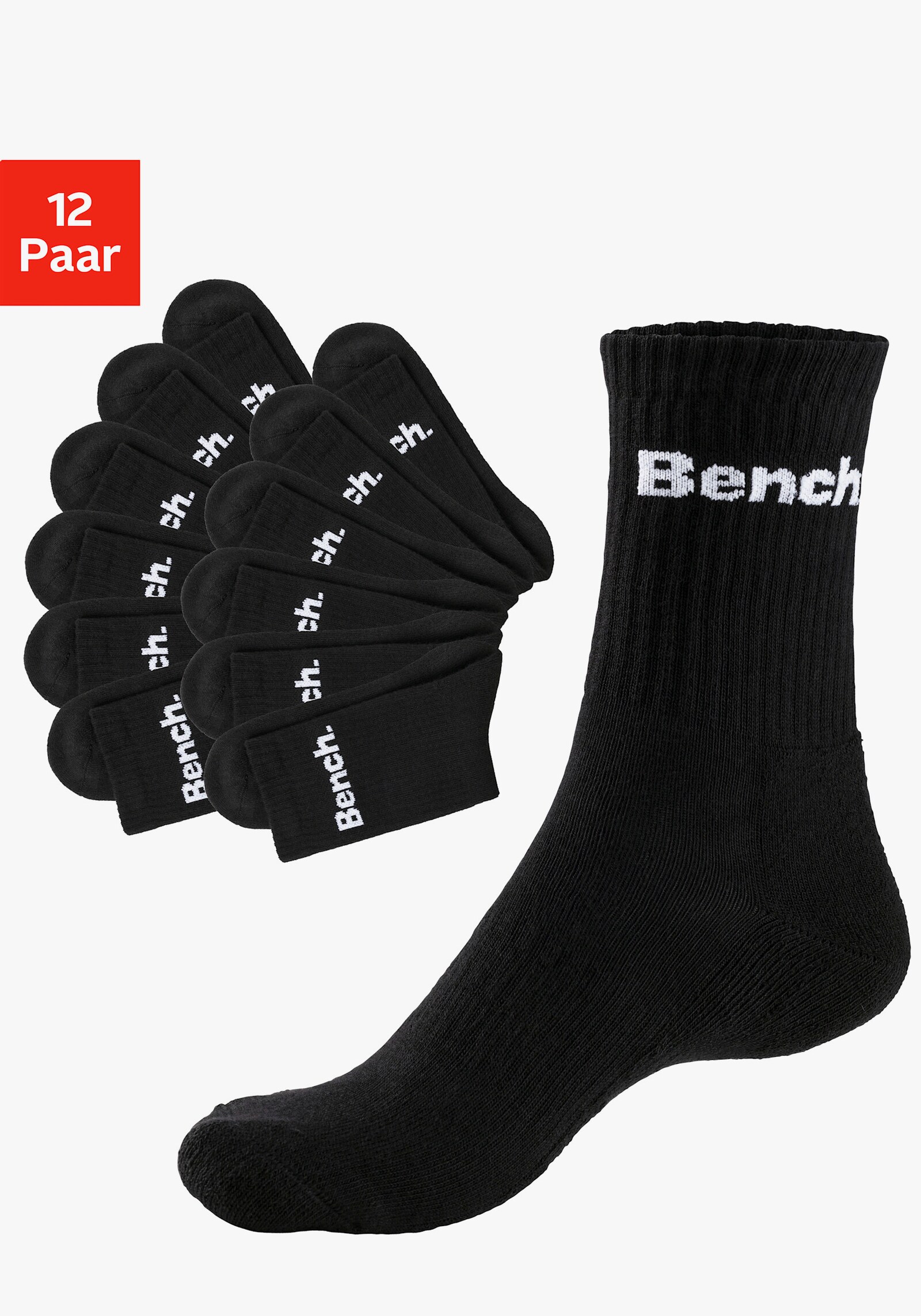 Bench. Tennissocken - 12x schwarz