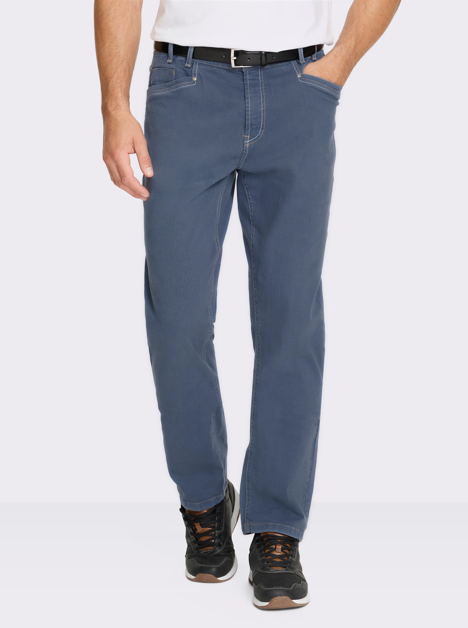 Marco Donati 5-pocketjeans van katoenstretch - duivenblauw