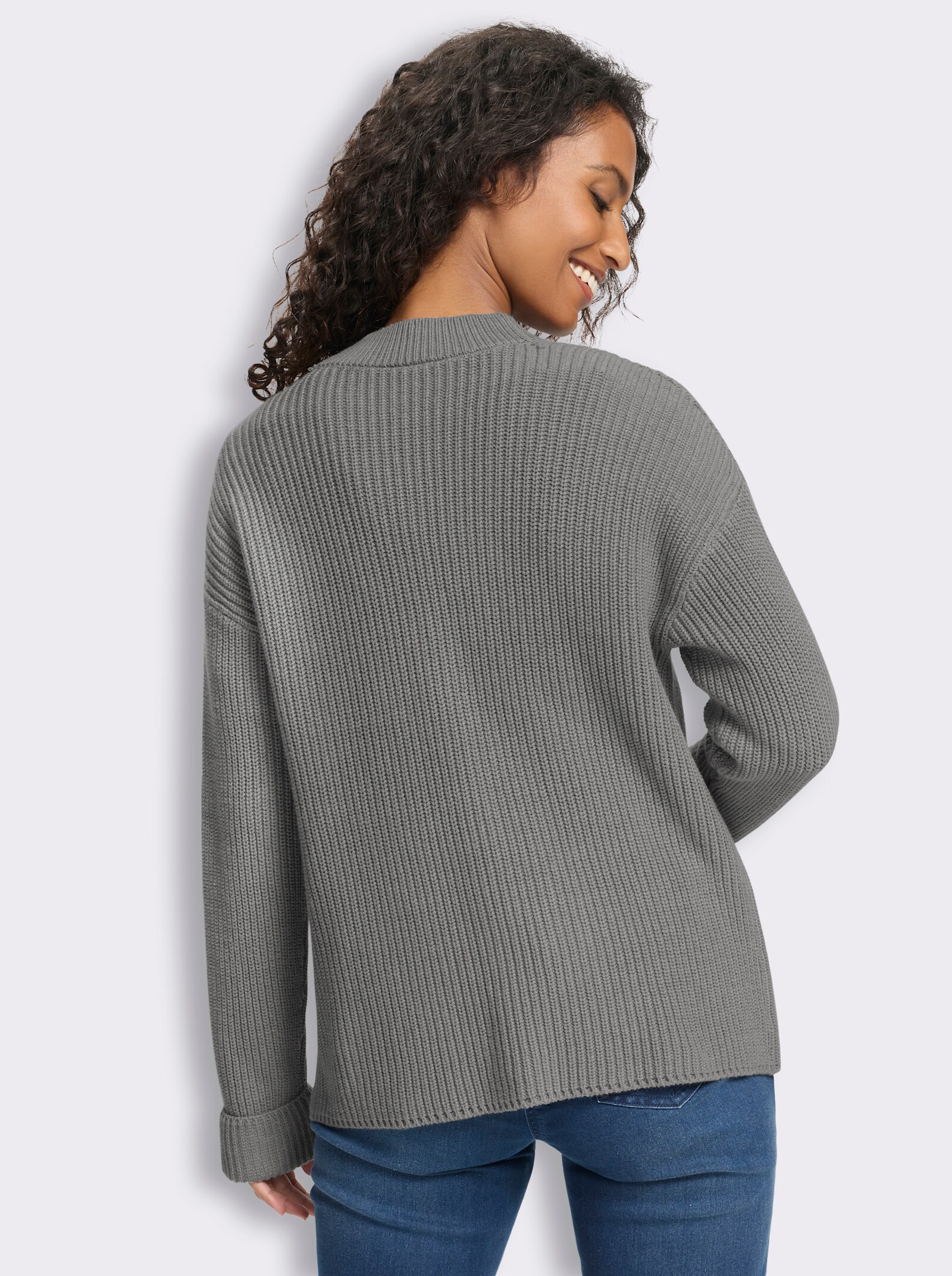 heine Strickjacke mit Taschen - grau-meliert