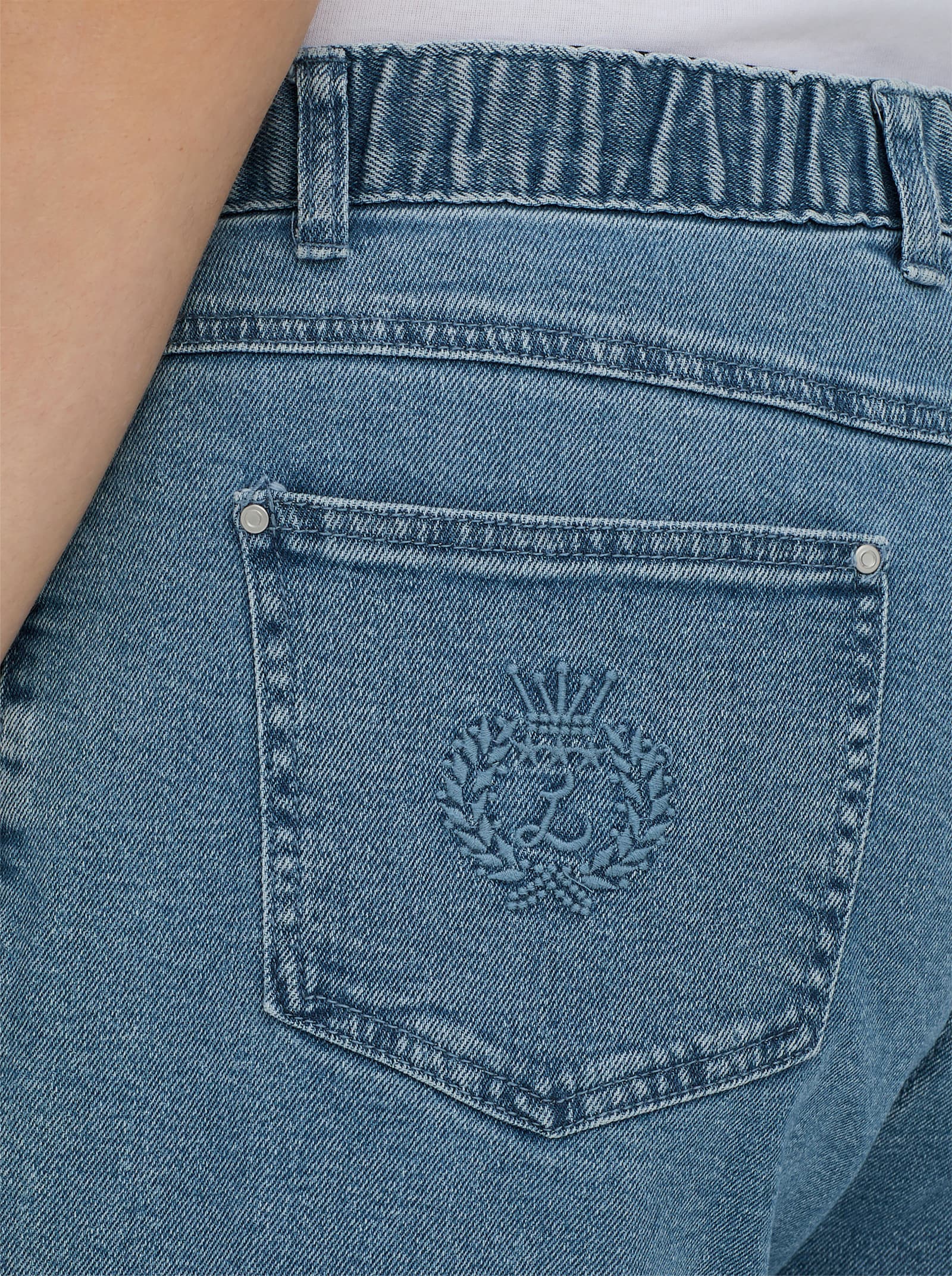 5-Pocket-Jeans mit innenliegendem Dehnbund - blue-bleached