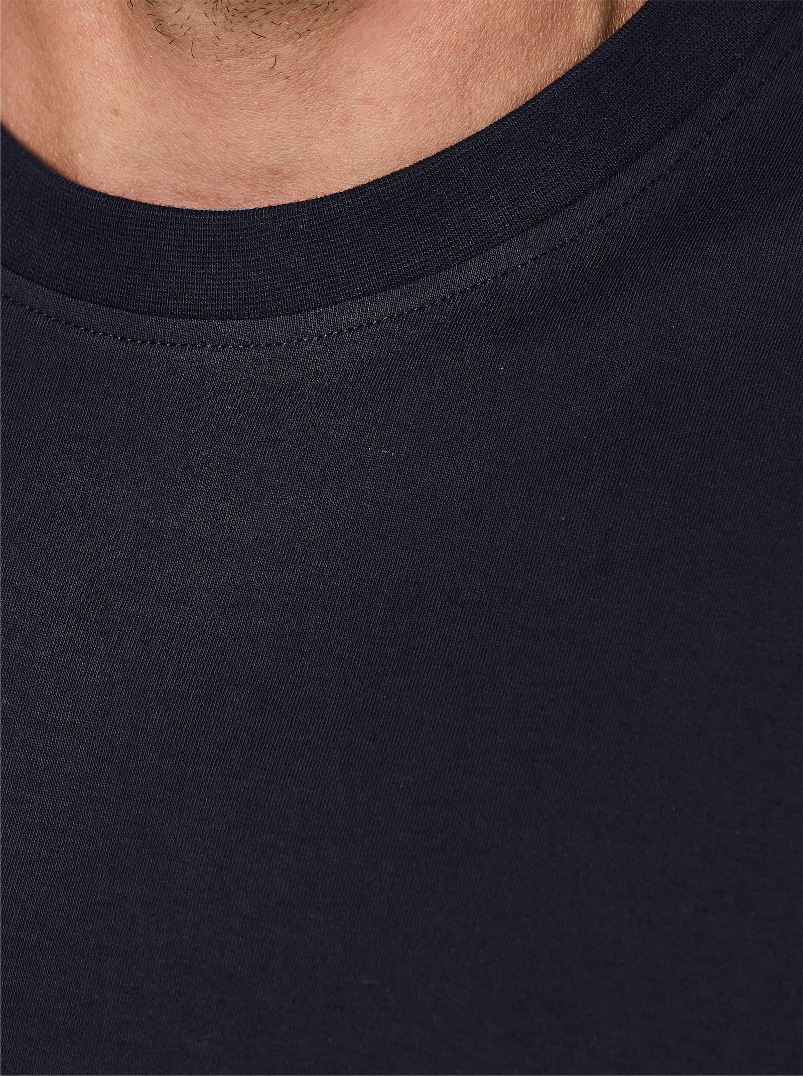 wäschepur men Schlafanzug-Shirt - marine + anthrazit-meliert