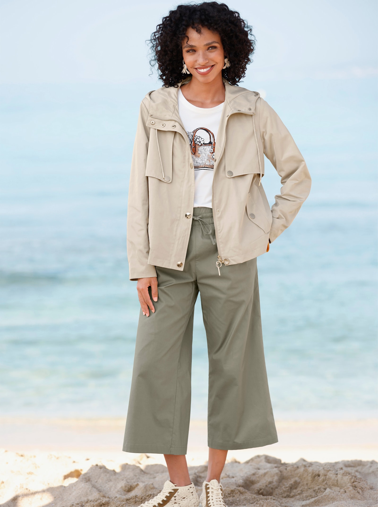 heine Culotte mit Gummibund - khaki