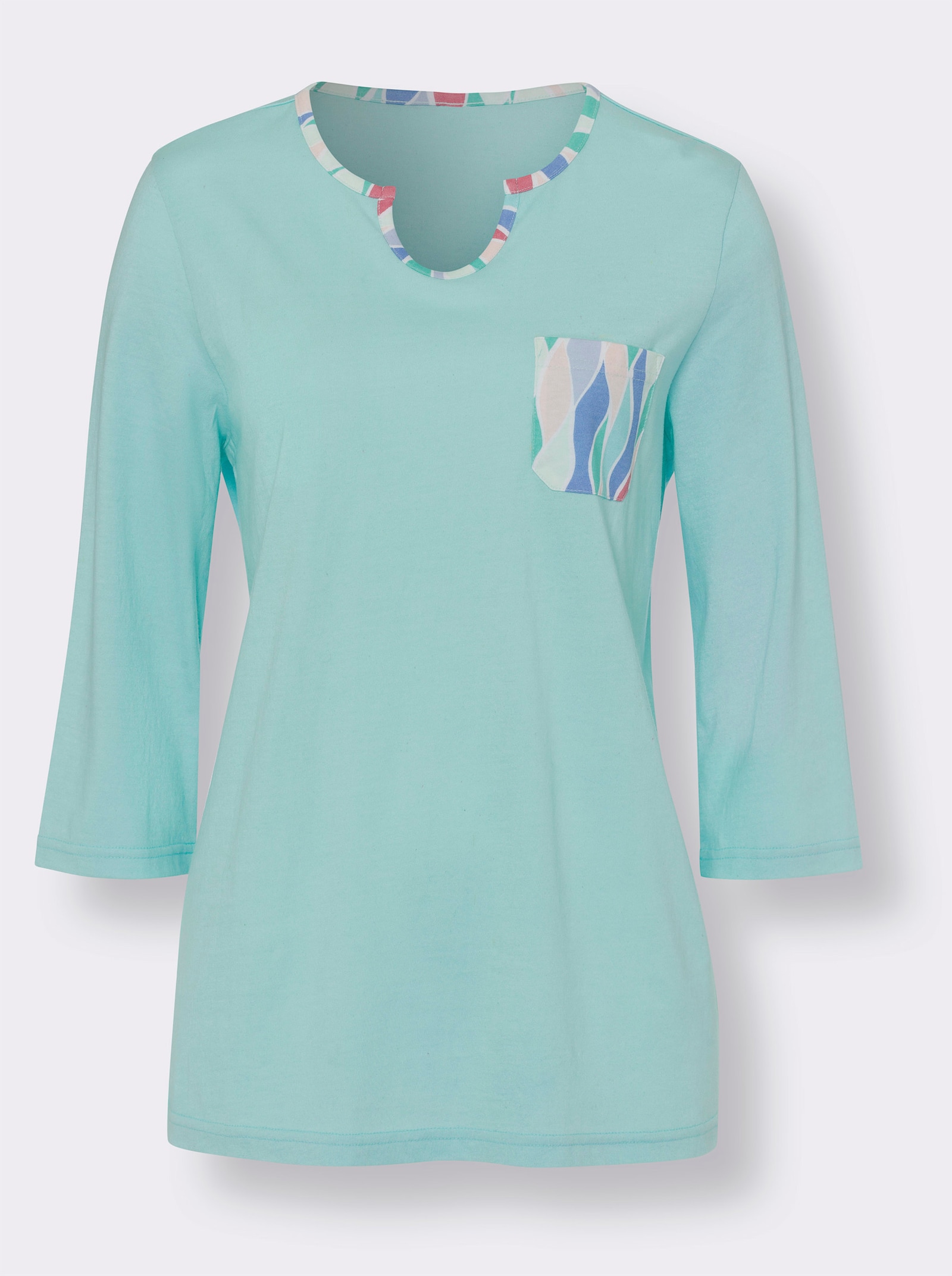 Pyjama met 3/4-mouwen, bedrukt - mint geprint