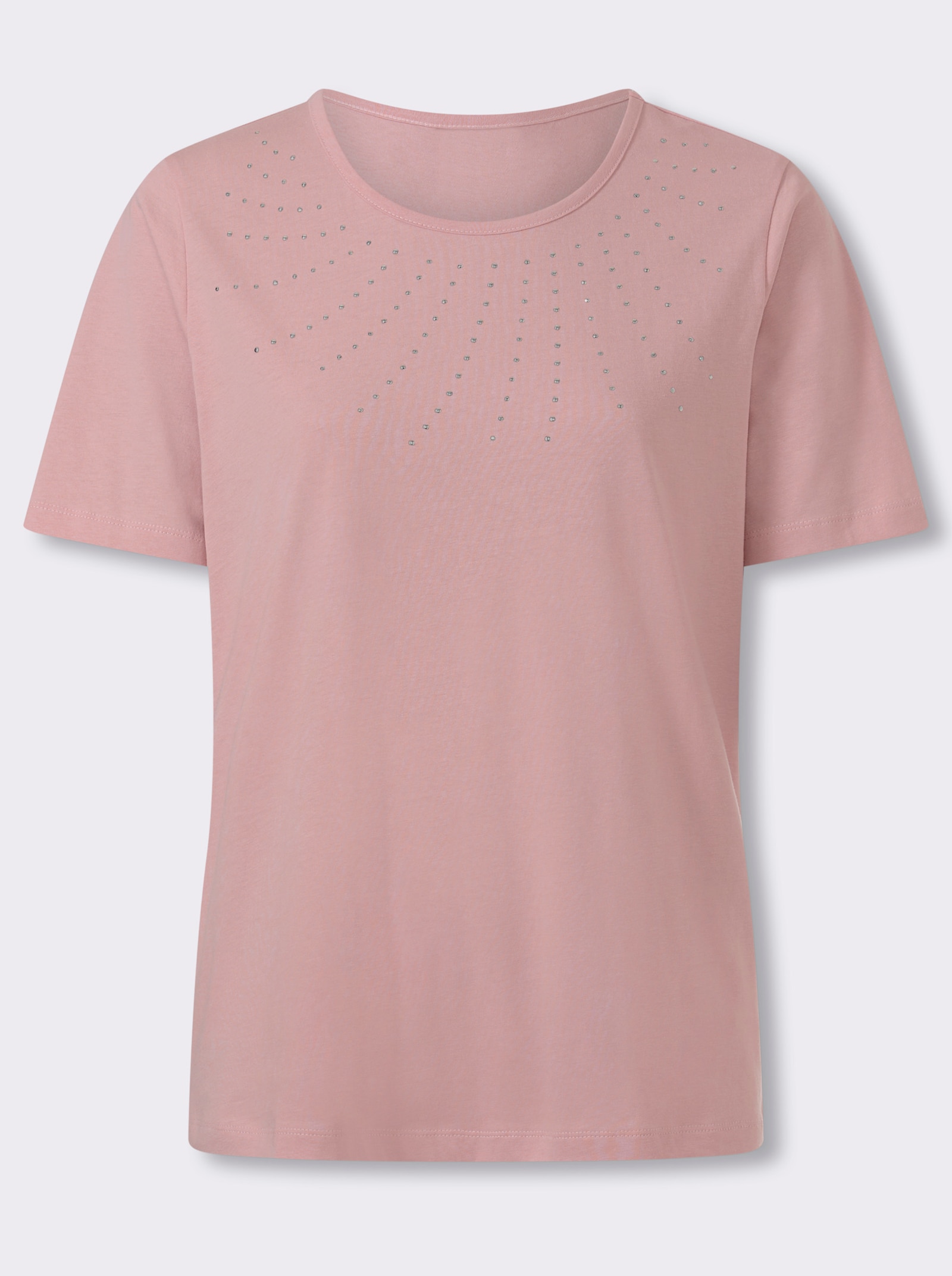 Shirt met korte mouwen en steentjesversiering - hortensia
