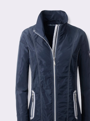Übergangsjacke mit kontrastfarbigen Ziernähten - marine