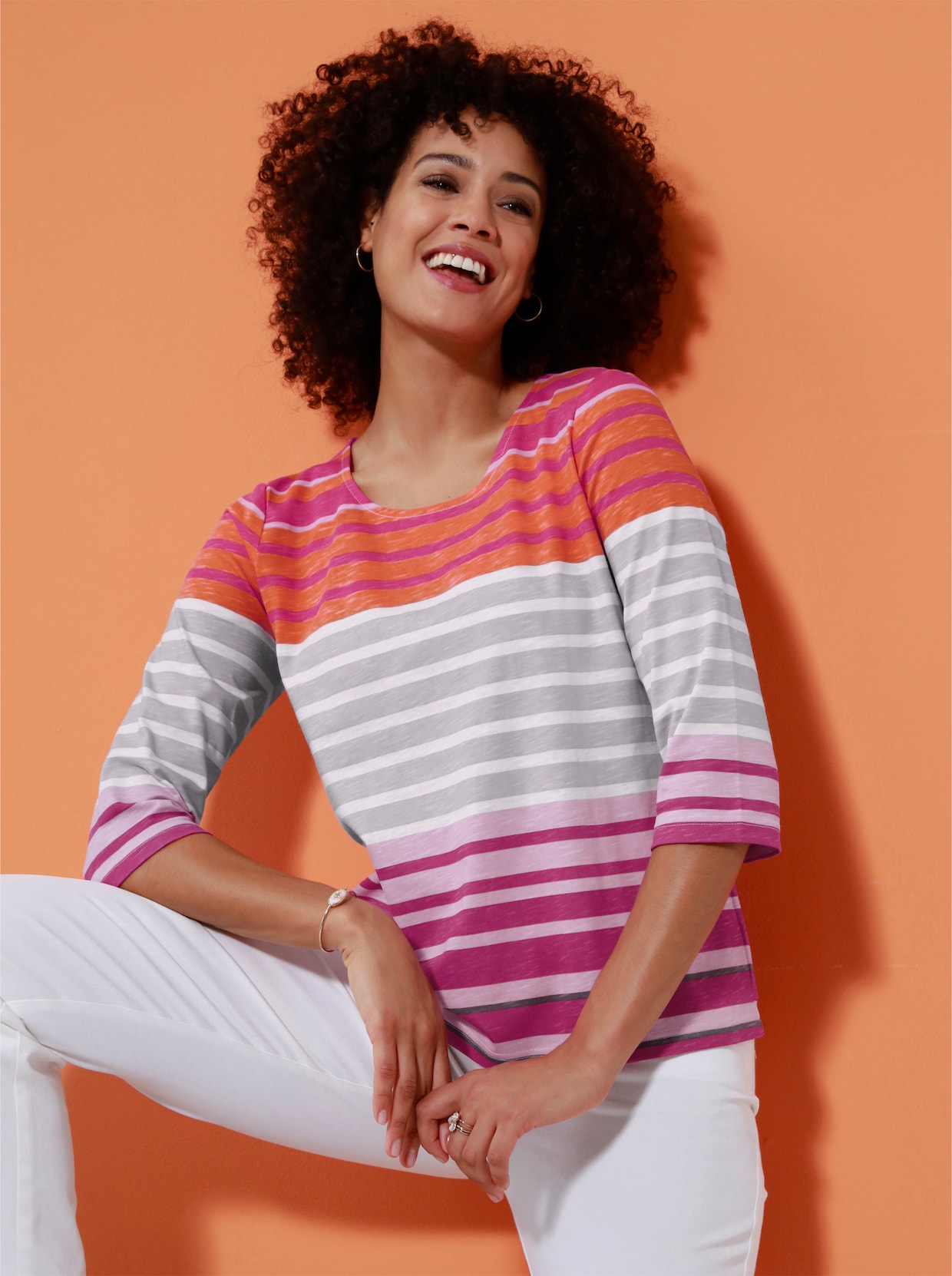 Gestreept shirt - magenta gestreept
