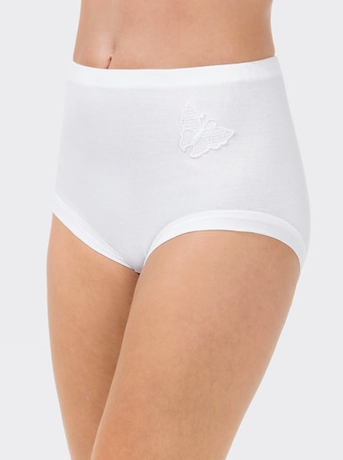 wäschepur Taillenslip mit Spitzen-Schmetterling - weiß